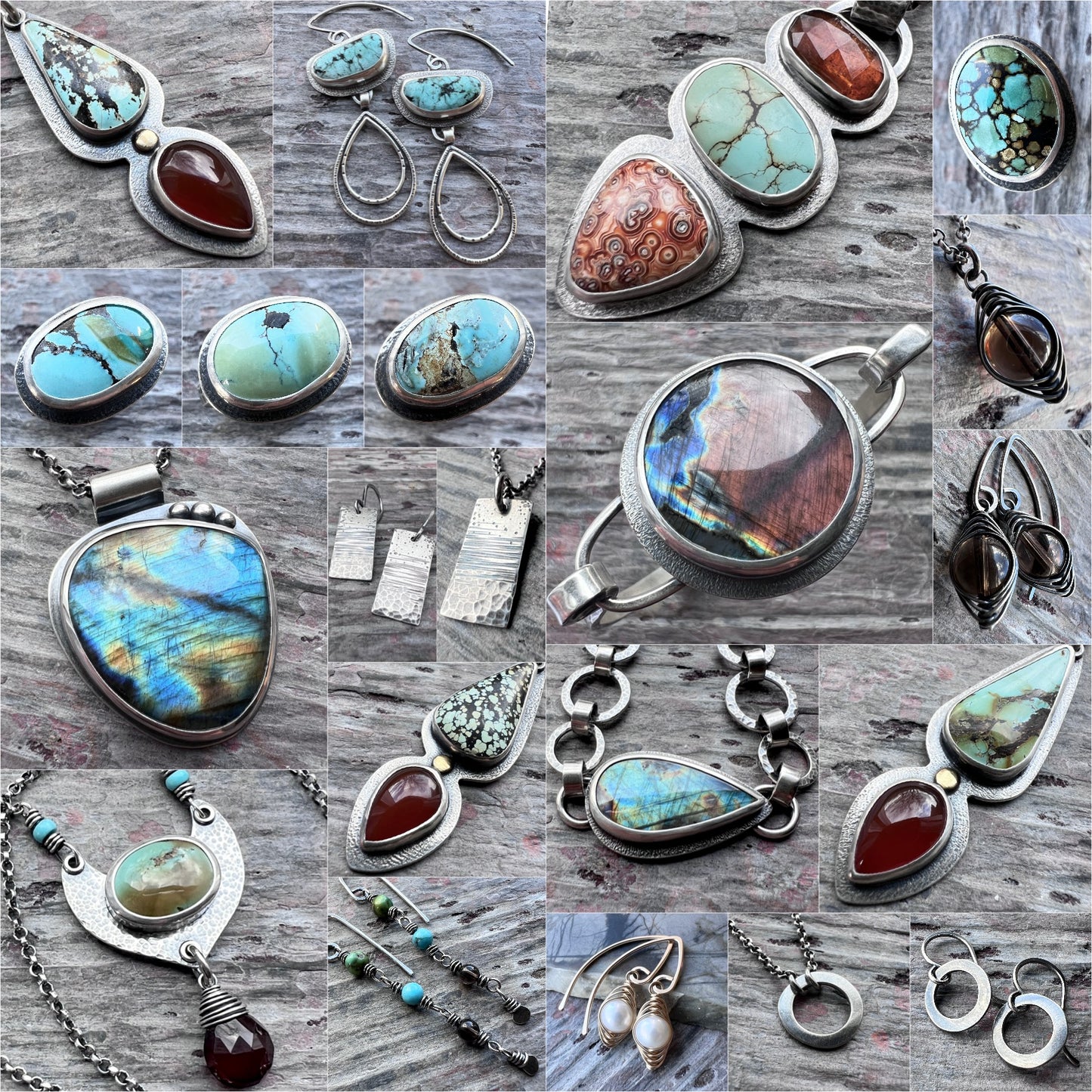 Sterling Silver Smoky Quartz Earrings | Brown Natural Stone Wire-wrapped Dangle Earrings