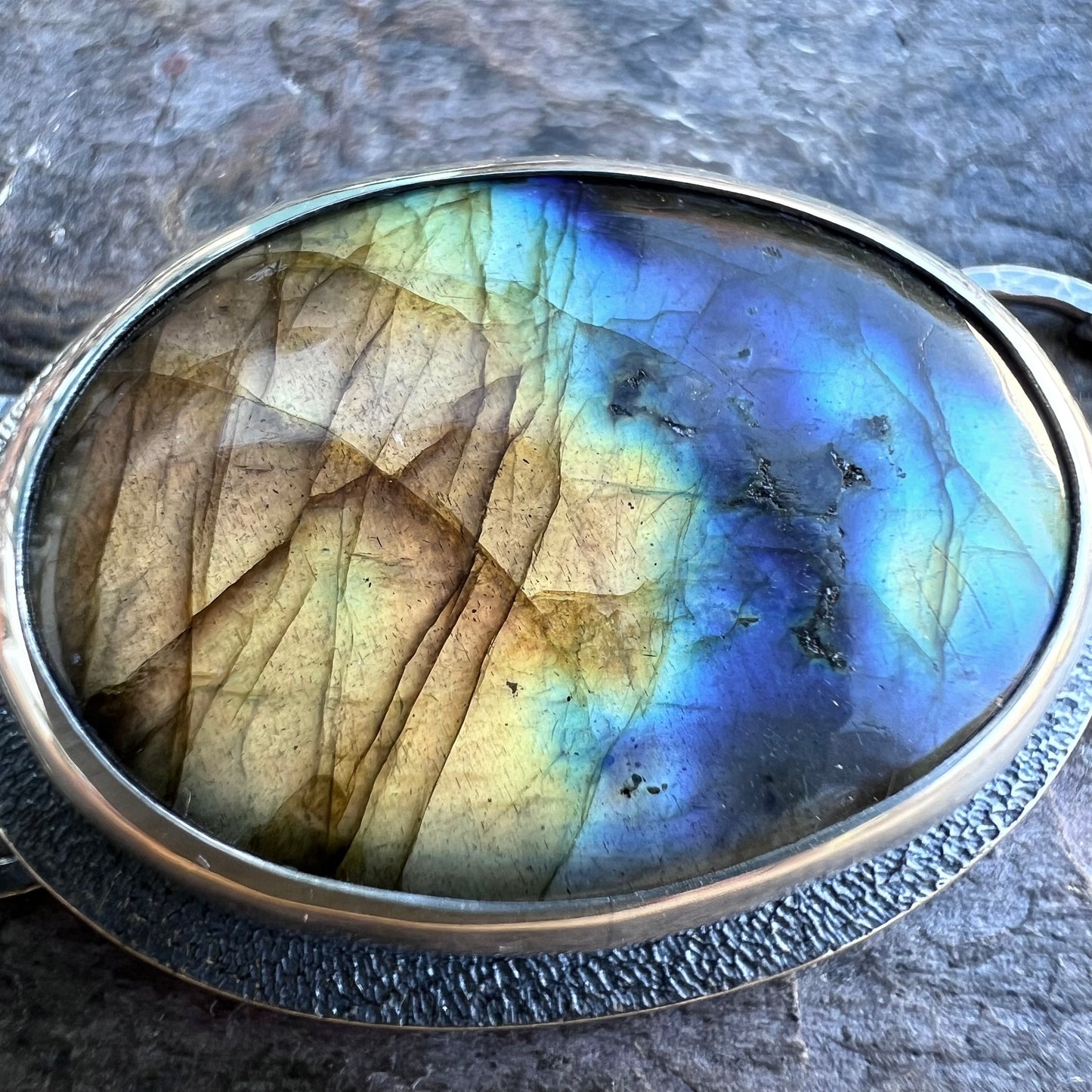 Labradorite Sterling Silver Bracelet - Handmade One-of-a-kind Bracelet