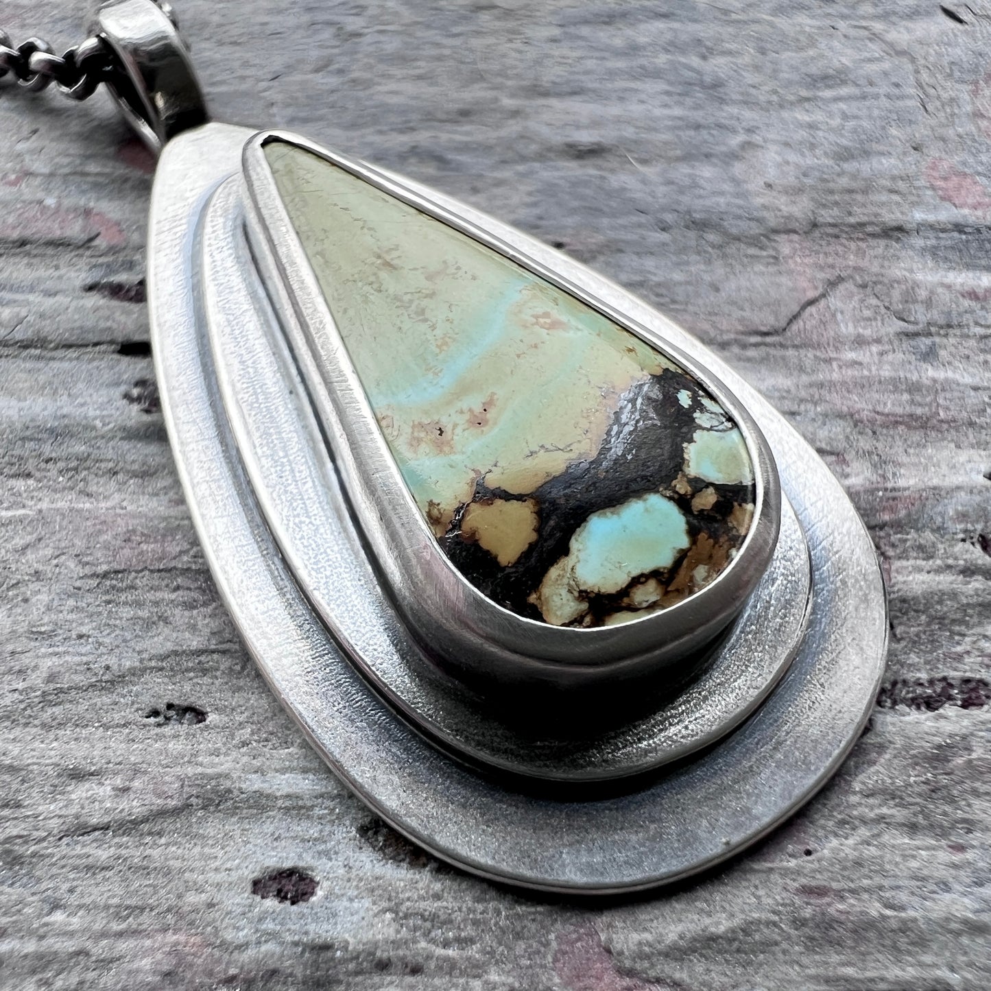 Sterling Silver Turquoise Necklace | Natural Turquoise Teardrop Pendant Necklace