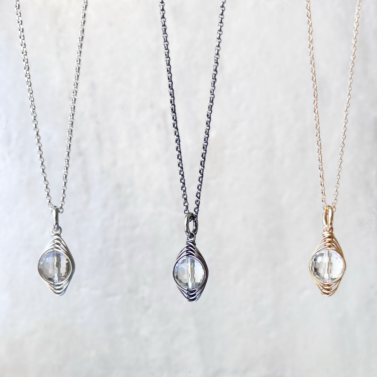 14k Goldfill Crystal Quartz Necklace | Natural Quartz Gold or Silver Pendant Dainty Necklace