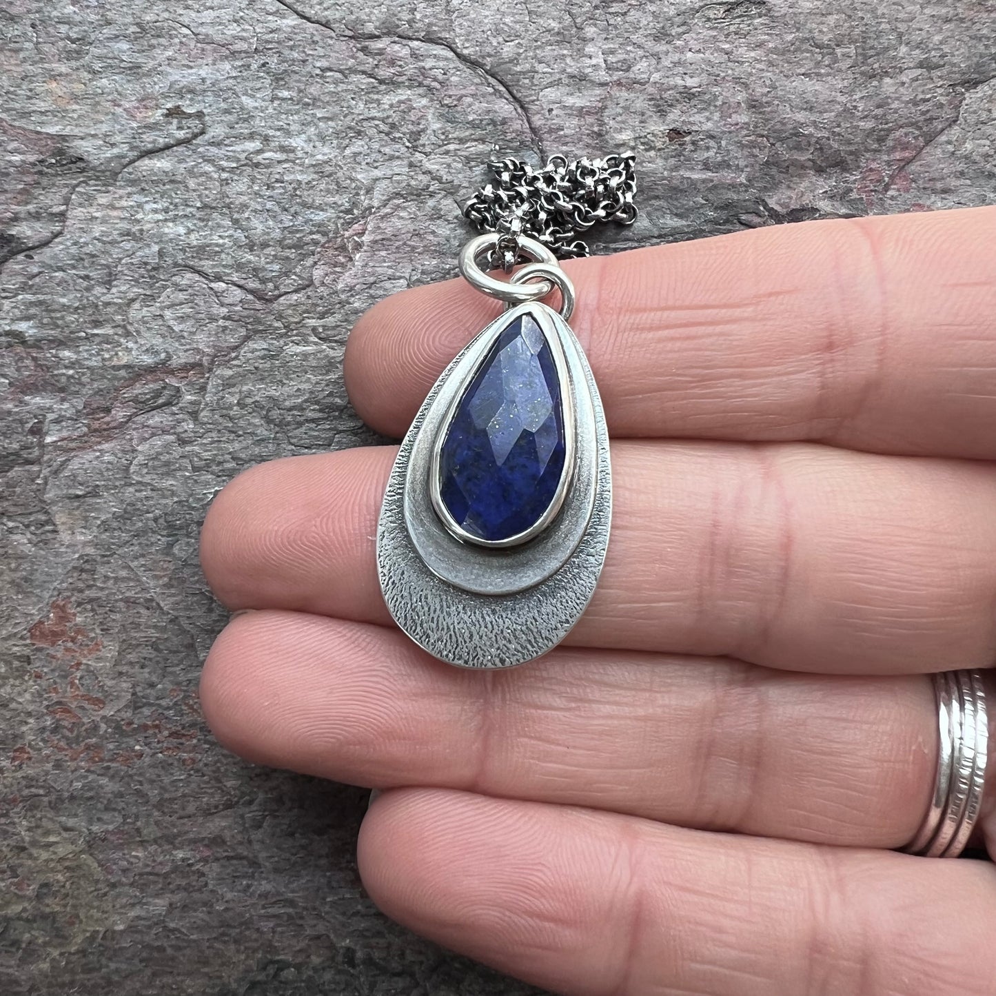 Sterling Silver Lapis Necklace One of a Kind