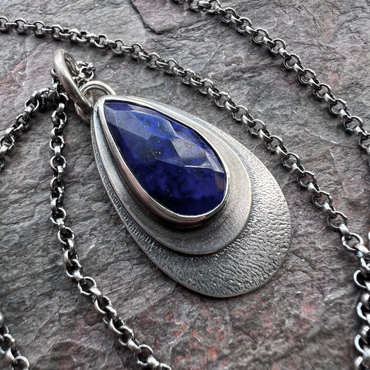 Sterling Silver Lapis Necklace One of a Kind