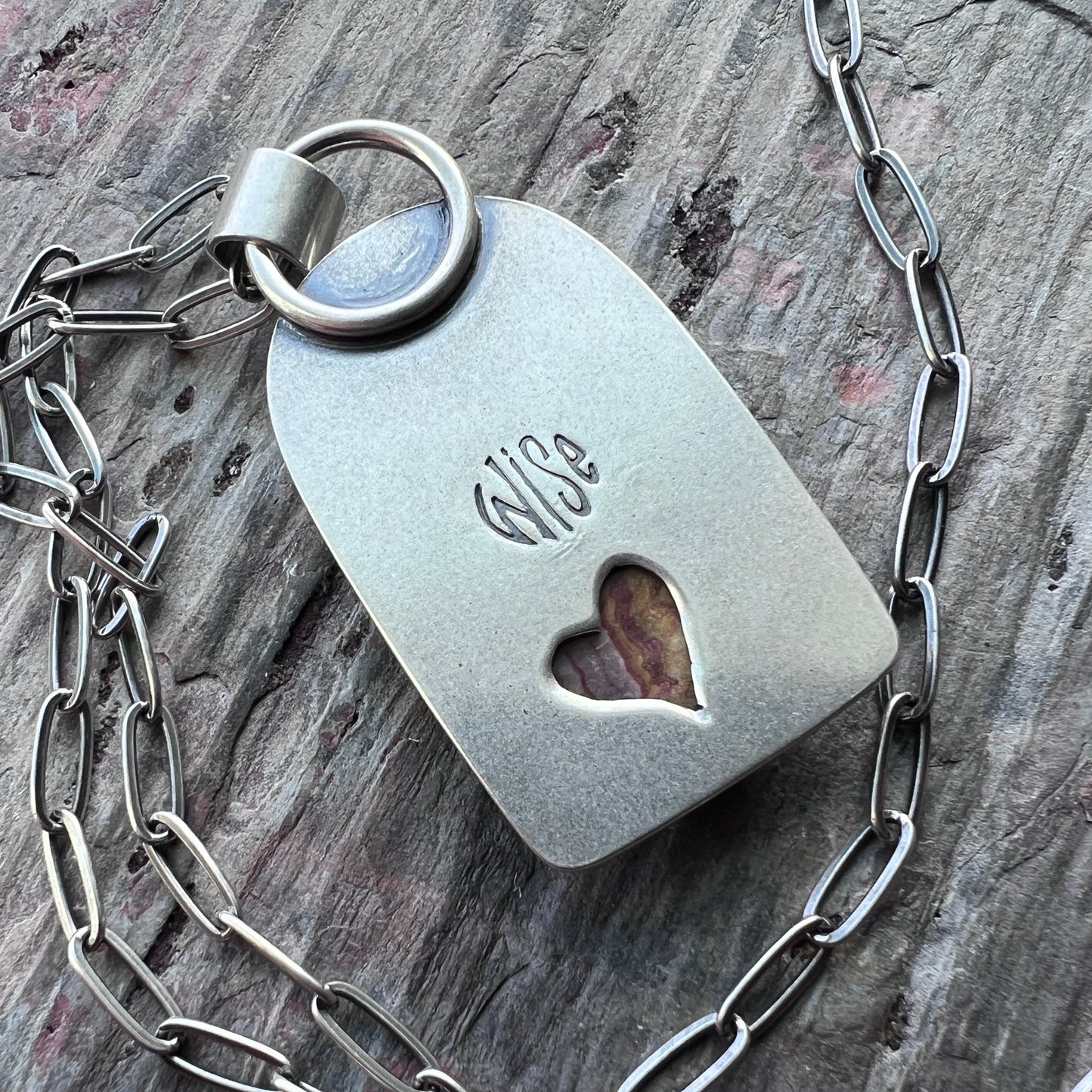 Sterling Silver Wonderstone Rhyolite Necklace | Natural Stone Arch Pendant