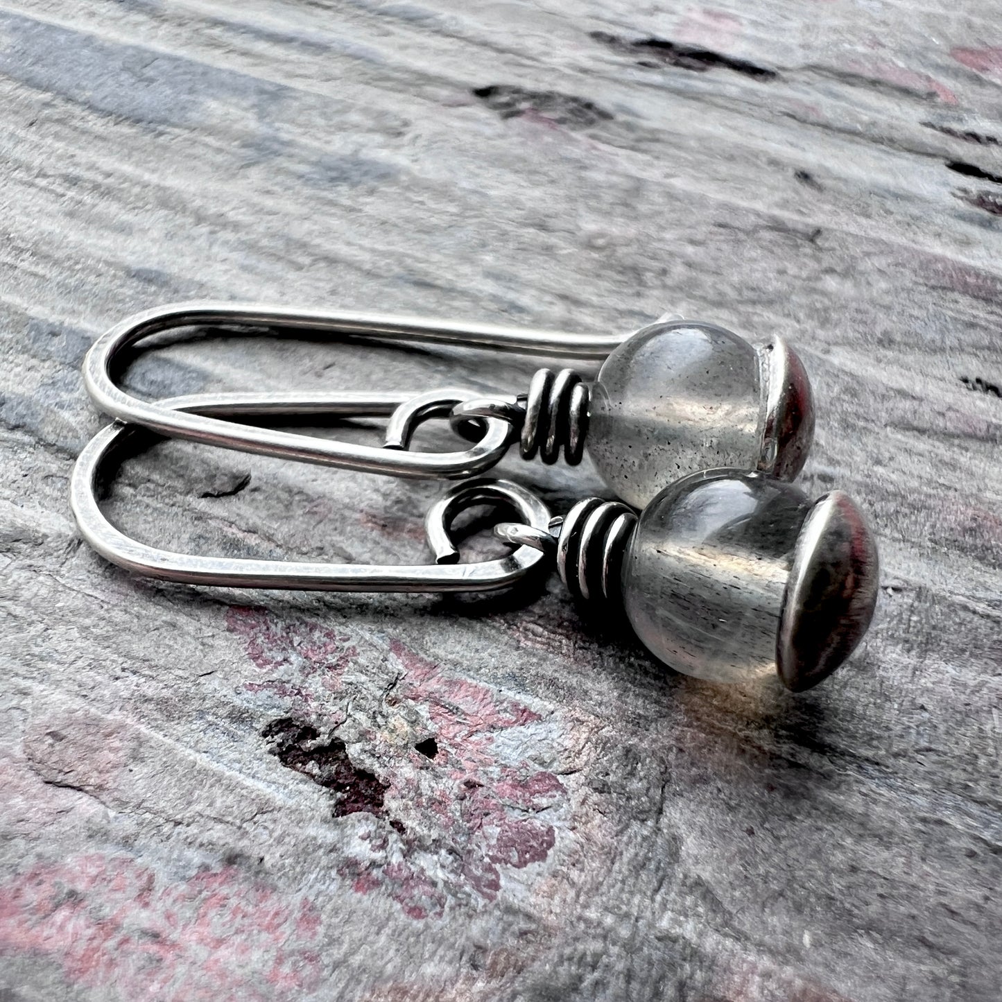 Sterling Silver Labradorite Earrings | Small Labradorite Dangle Earrings