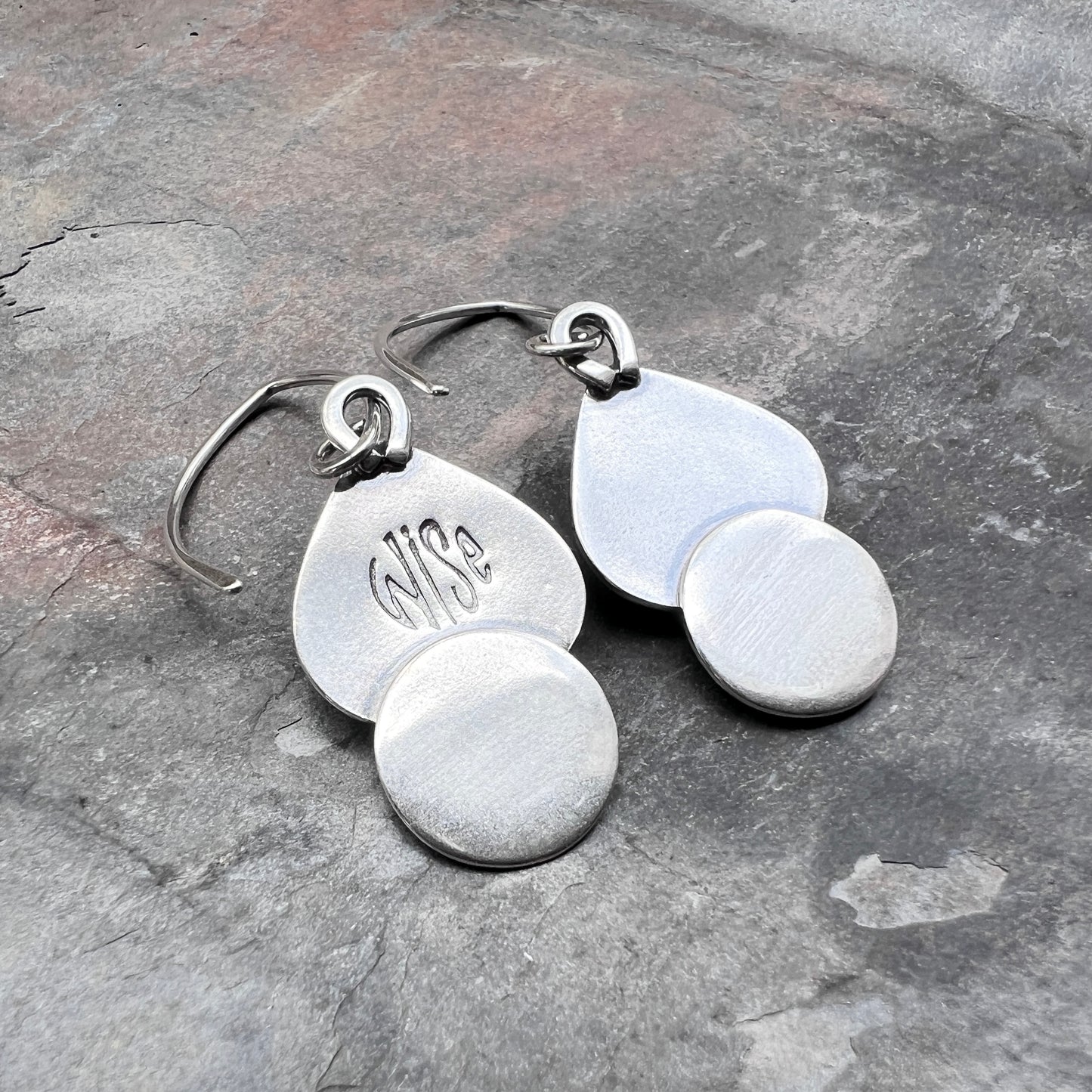 Golden Hill Turquoise Sterling Silver Earrings | Golden Hill Turquoise Stamped Dangle Earrings