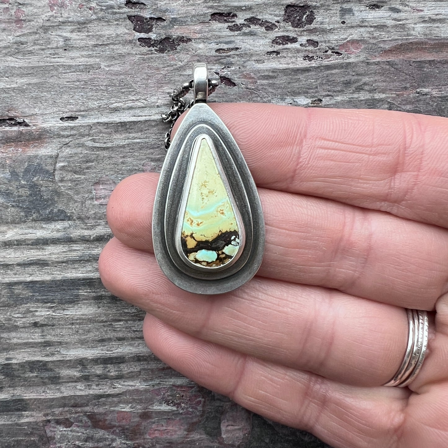 Sterling Silver Turquoise Necklace | Natural Turquoise Teardrop Pendant Necklace
