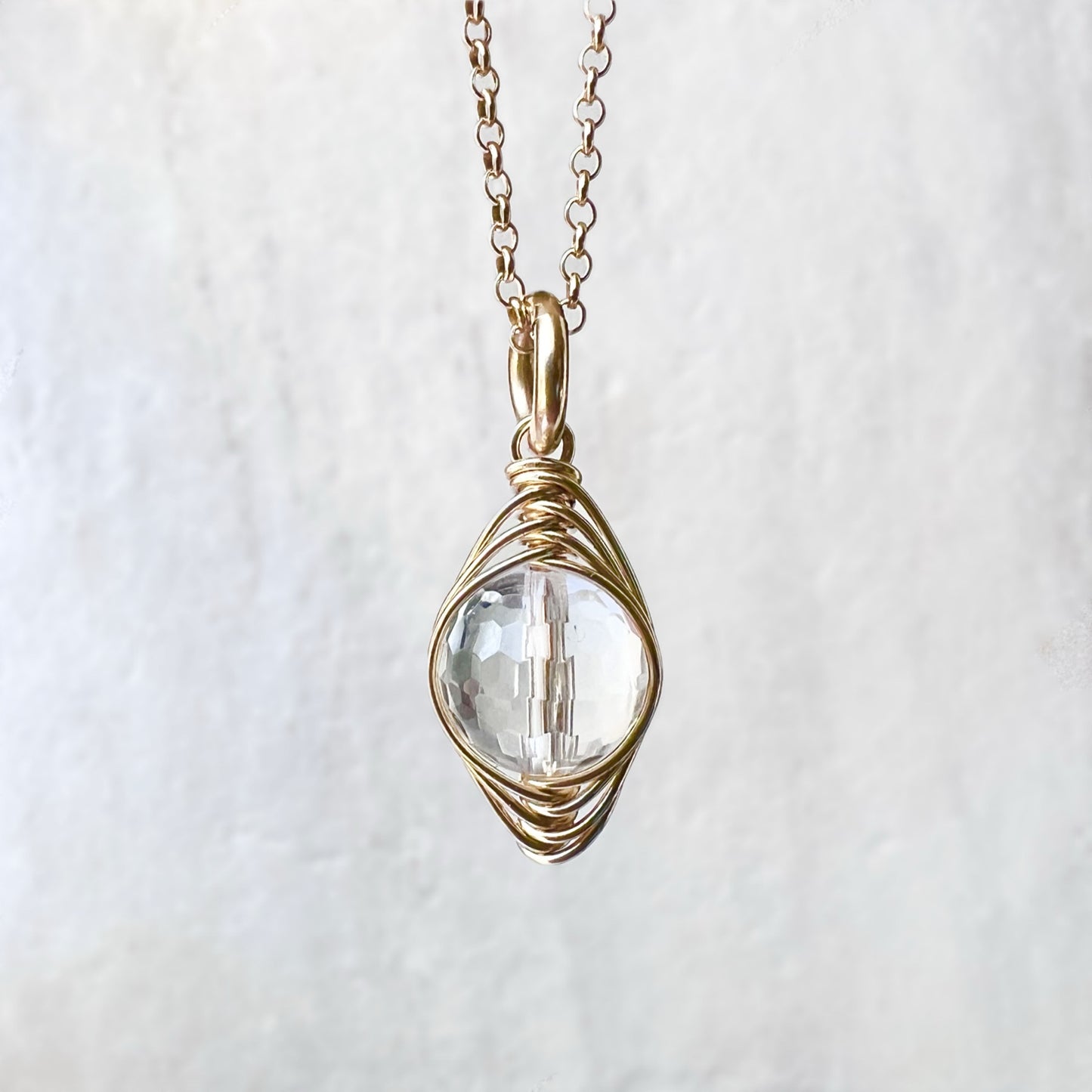 14k Goldfill Crystal Quartz Necklace | Natural Quartz Gold or Silver Pendant Dainty Necklace