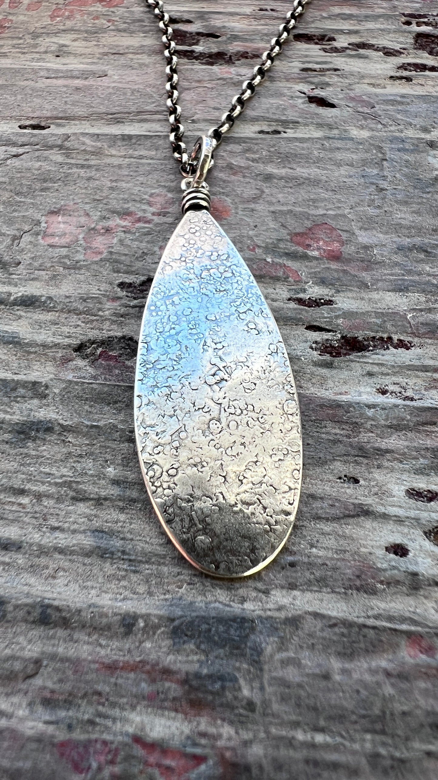 Sterling Silver Teardrop Necklace | Long Teardrop Pendant Necklace