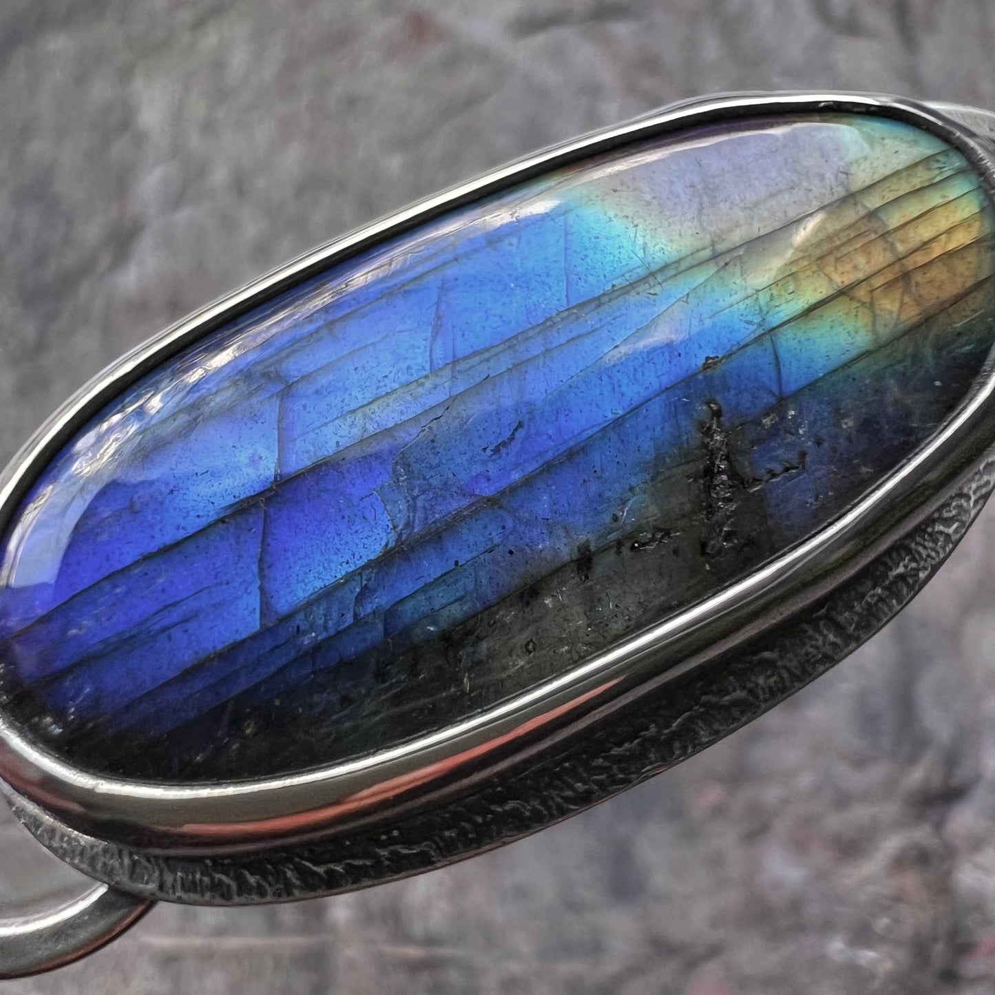 Sterling Silver Labradorite Bracelet One of a kind Natural Stone Cuff Bracelet