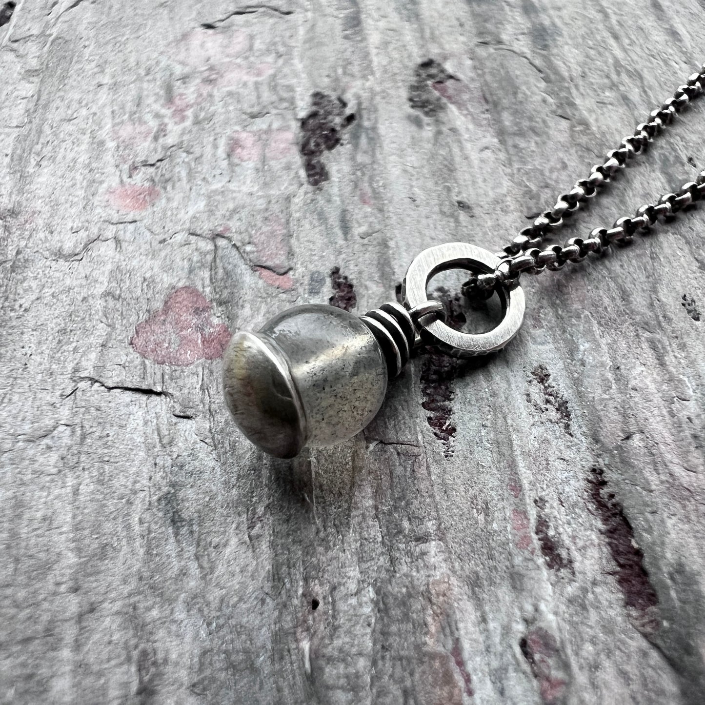 Sterling Silver Labradorite Necklace | Dainty Labradorite Pendant on Lightweight Chain
