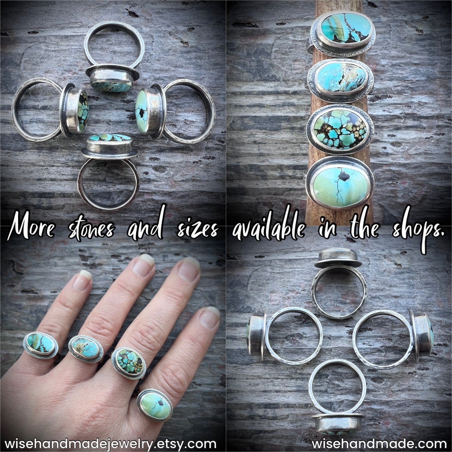 Sterling Silver Turquoise Ring | Genuine Natural Turquoise Cabochon Ring - Size 8.25