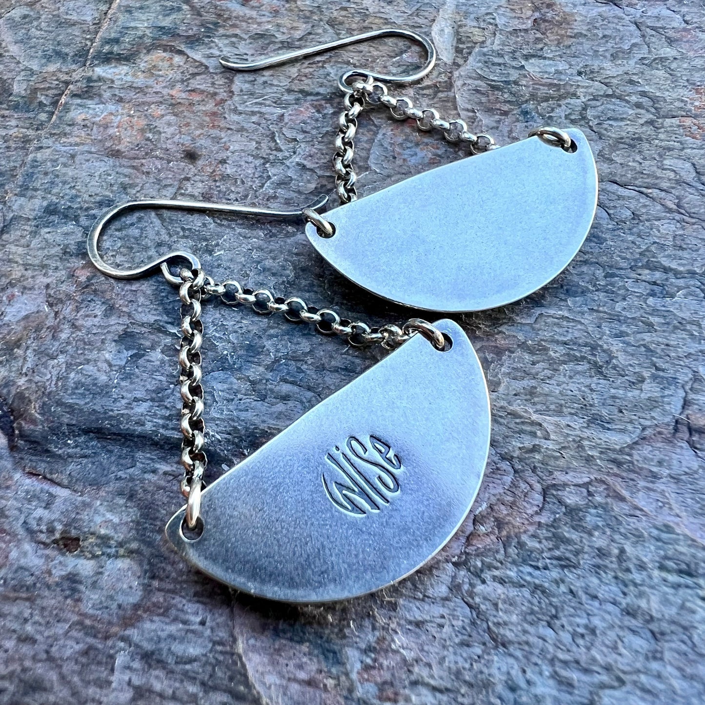Sterling Silver Ocean Jasper Earrings - Handmade One-of-a-kind Earrings