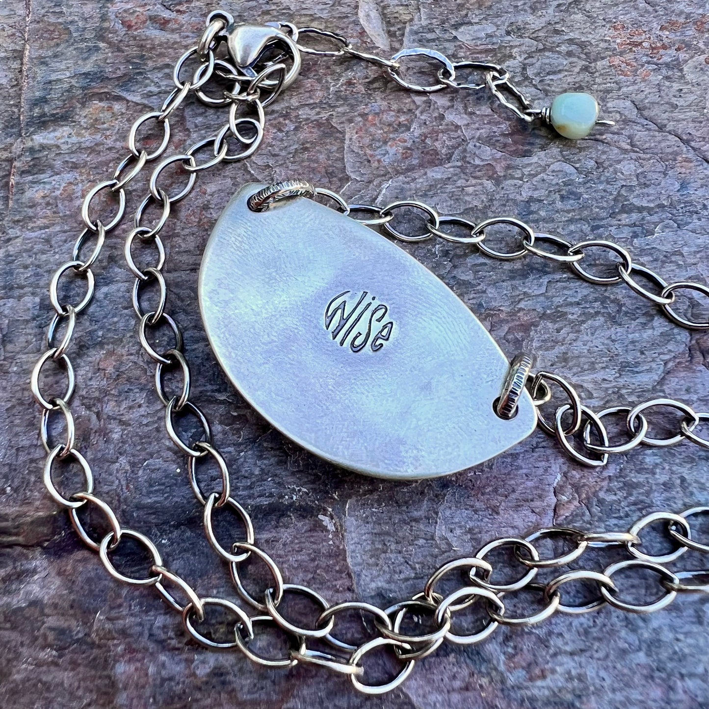 Peruvian Opal Sterling Silver Necklace - Handmade One-of-a-kind Pendant on Sterling Silver Chain