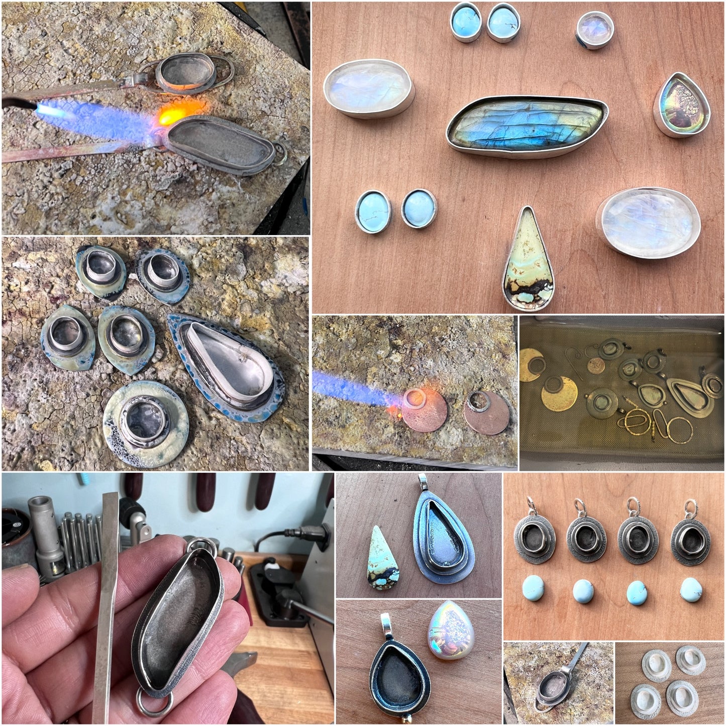 Sterling Silver Druzy Necklace | Raw Druzy Teardrop Pendant Necklace