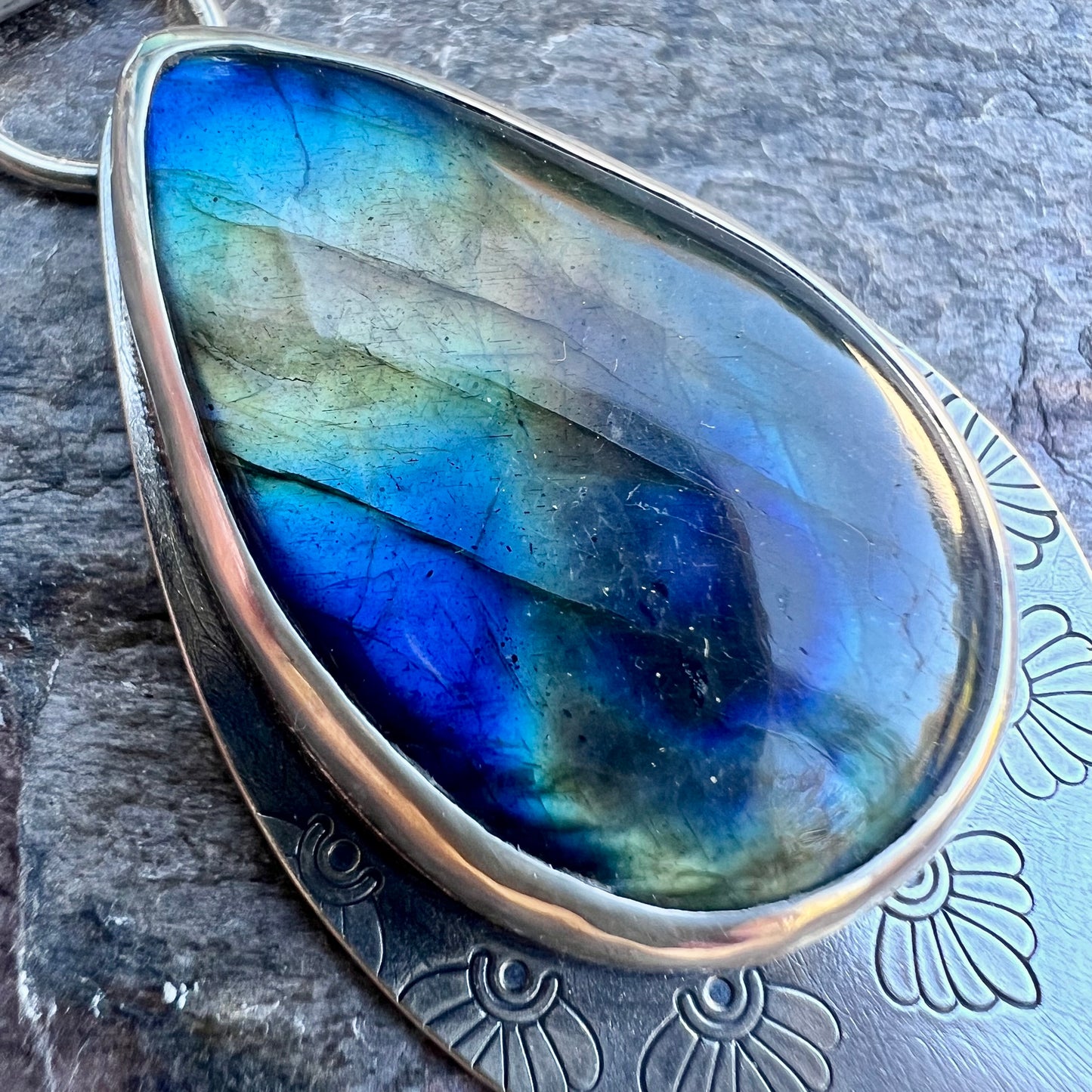 Labradorite Sterling Silver Necklace - Handmade One-of-a-kind Pendant on Sterling Silver Chain