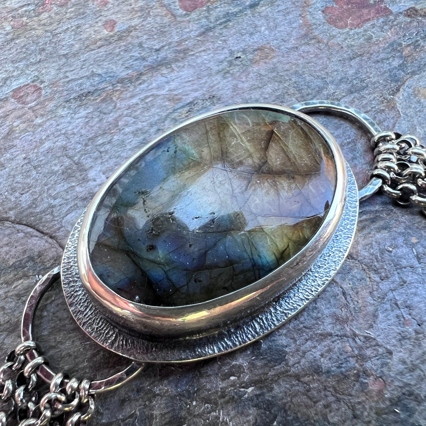 Labradorite Sterling Silver Bracelet - Handmade One-of-a-kind Bracelet