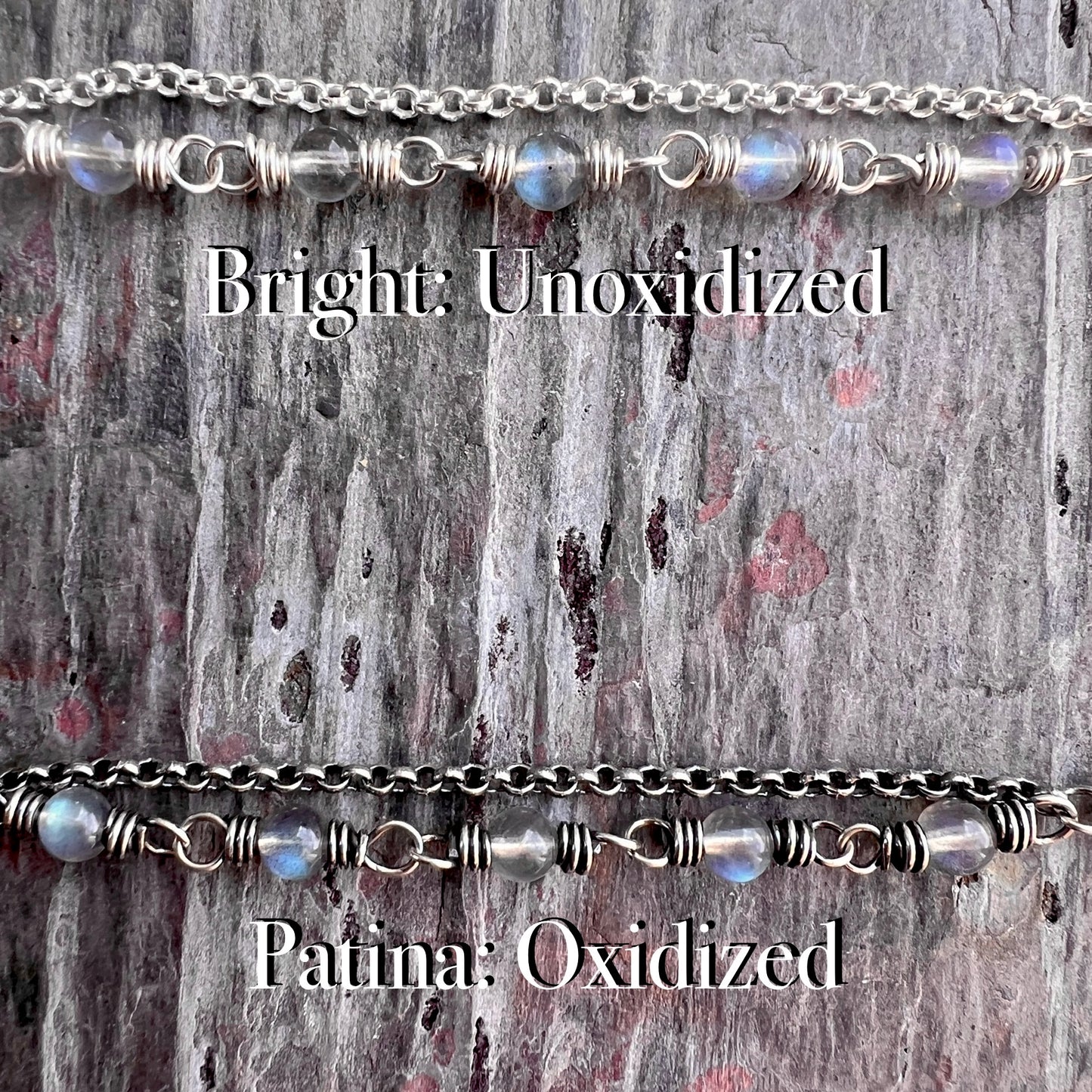 Sterling Silver Labradorite Bracelet | Beaded Natural Stone Adjustable Bracelet