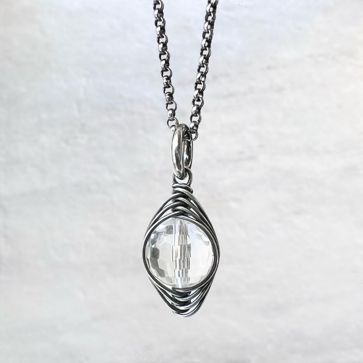 Sterling Silver Crystal Quartz Necklace | Natural Quartz Silver or Gold Pendant Dainty Necklace