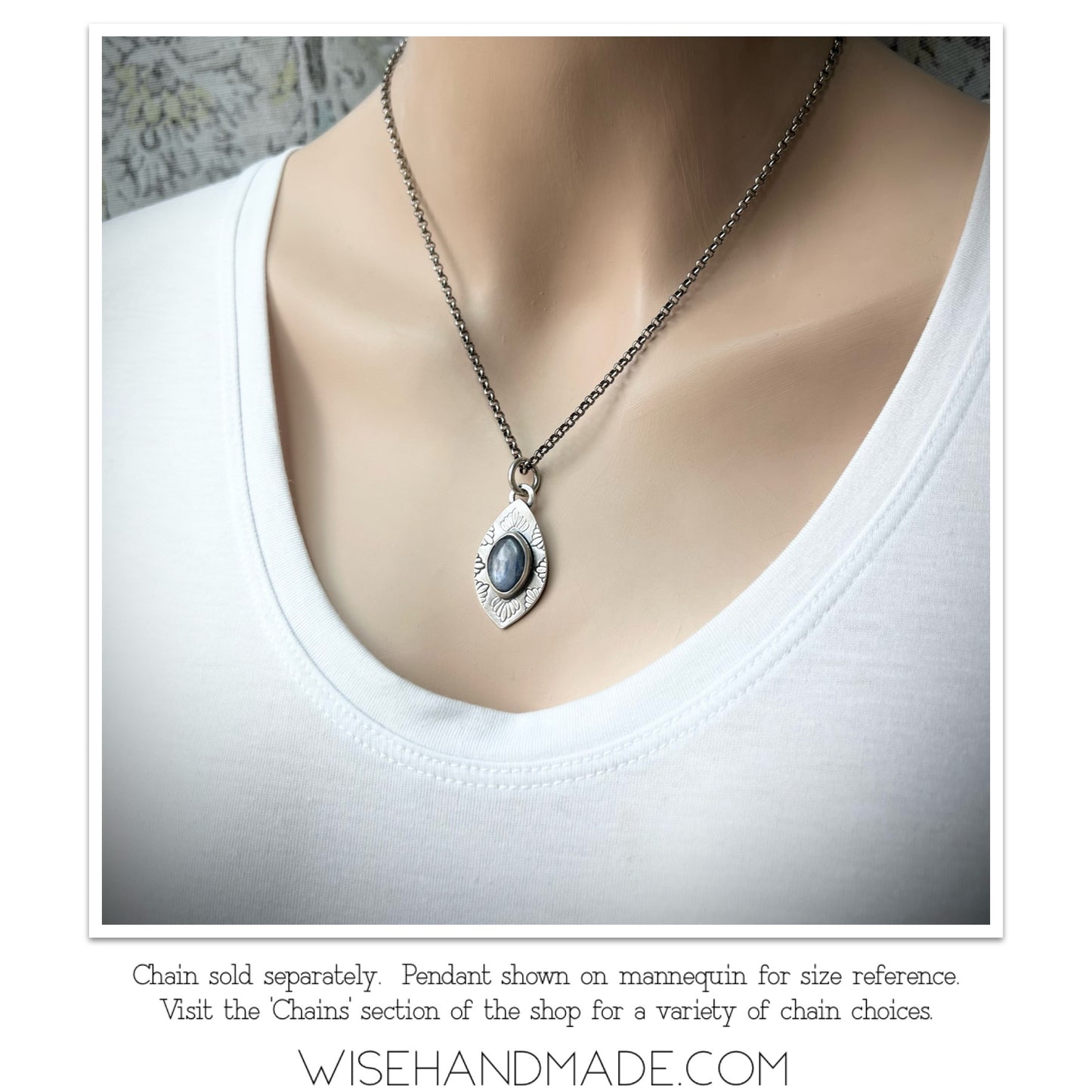 Kyanite Sterling Silver Pendant - Handmade One-of-a-kind Pendant