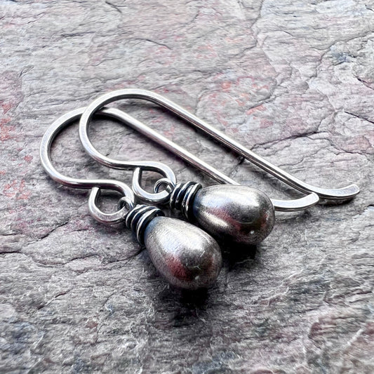 Sterling Silver Small Teardrop Earrings - Lightweight Everyday Earrings