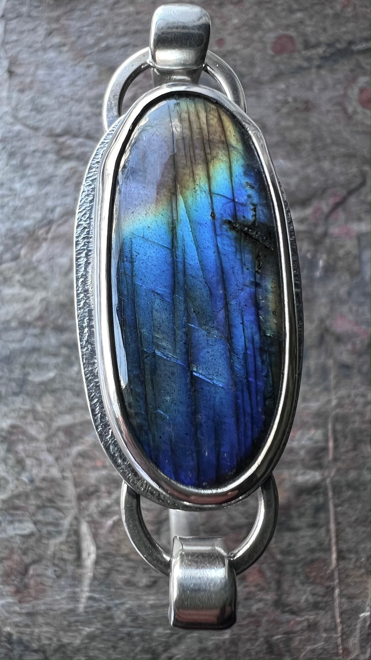 Sterling Silver Labradorite Bracelet One of a kind Natural Stone Cuff Bracelet