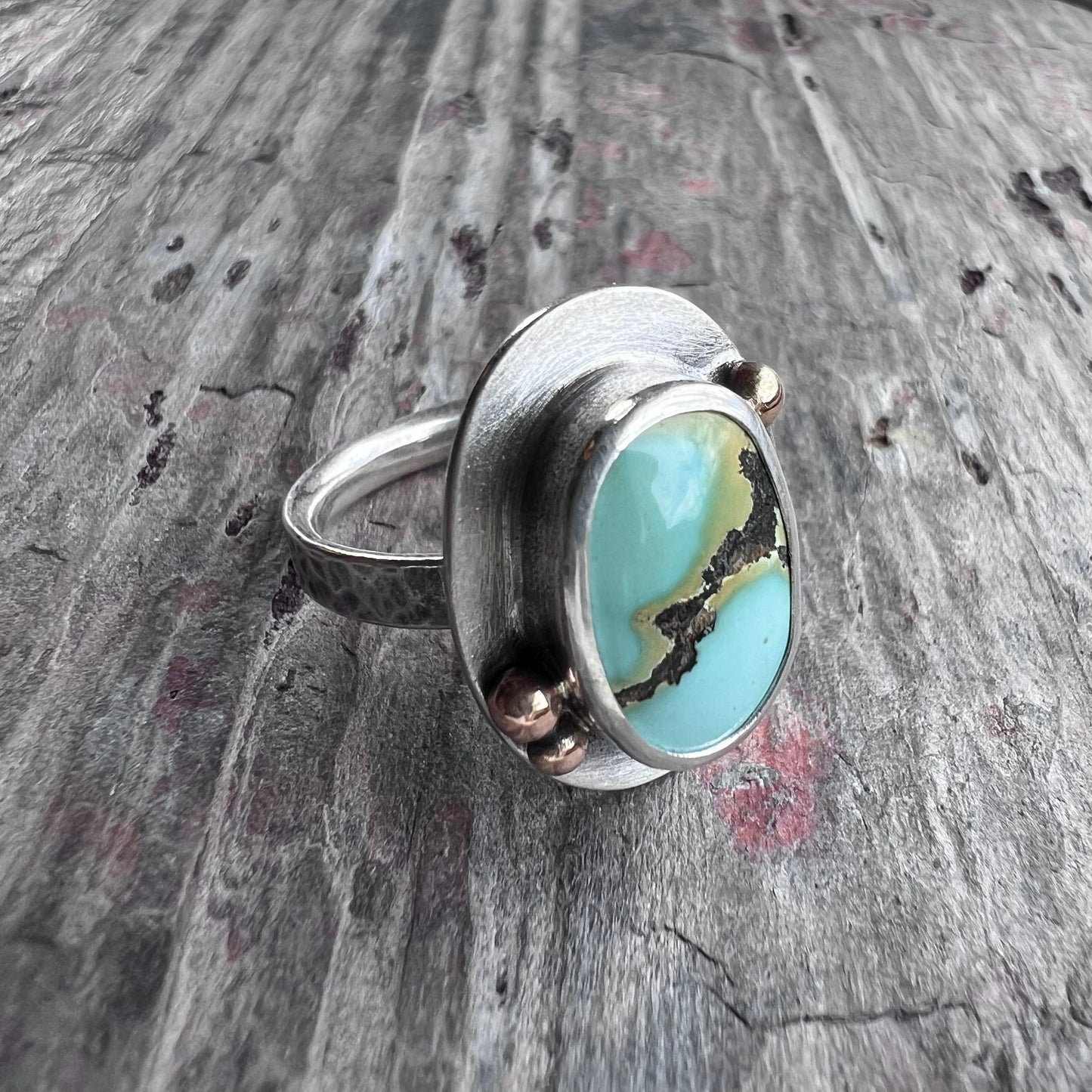 Turquoise Sterling Silver Ring | Genuine Turquoise Natural Stone Ring