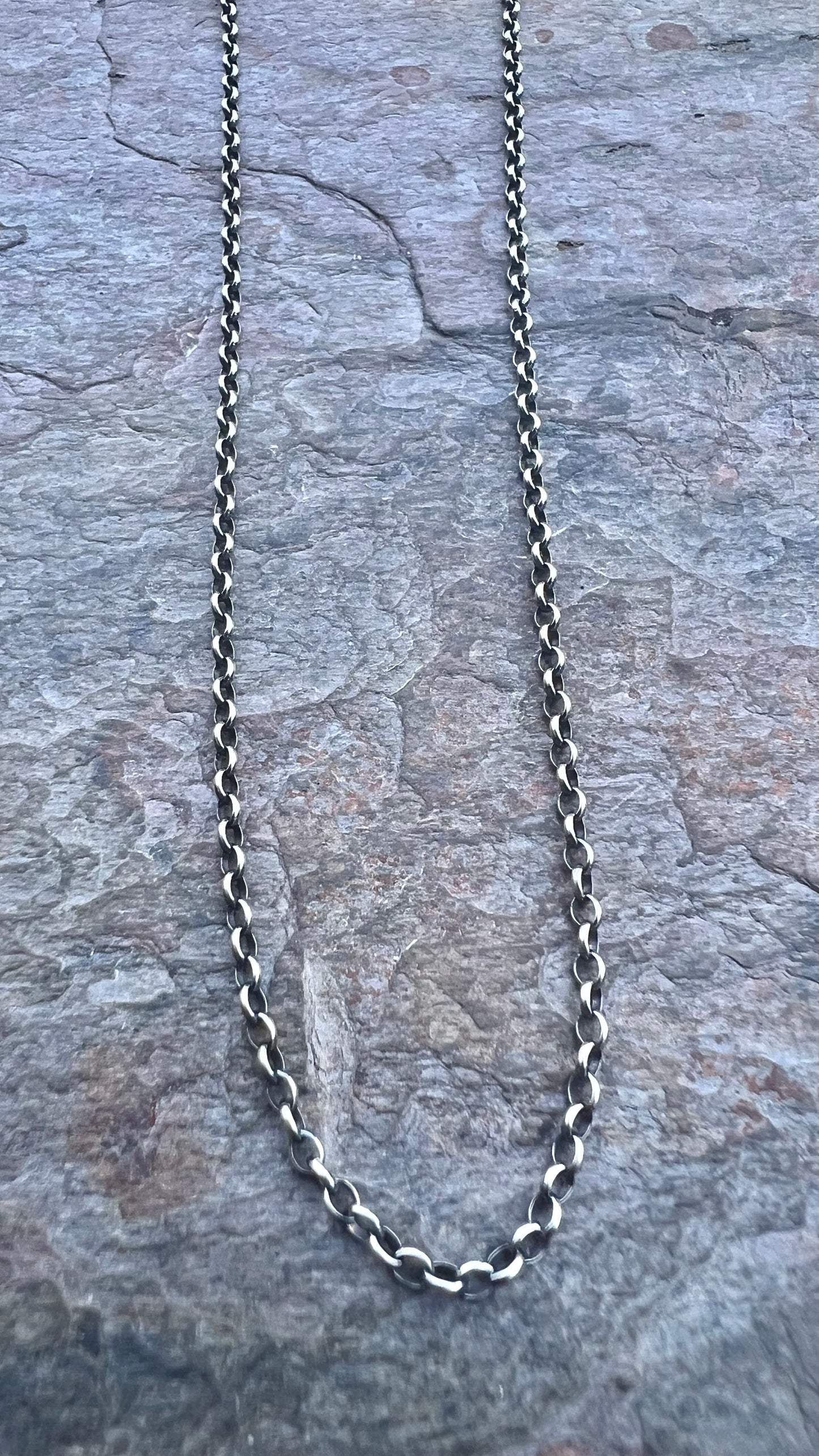 Sterling Silver Lightweight Oval Cable Chain with Sterling Silver Lobster Claw Clasp and 3-inch Extender (2x2.5mm Link Size)