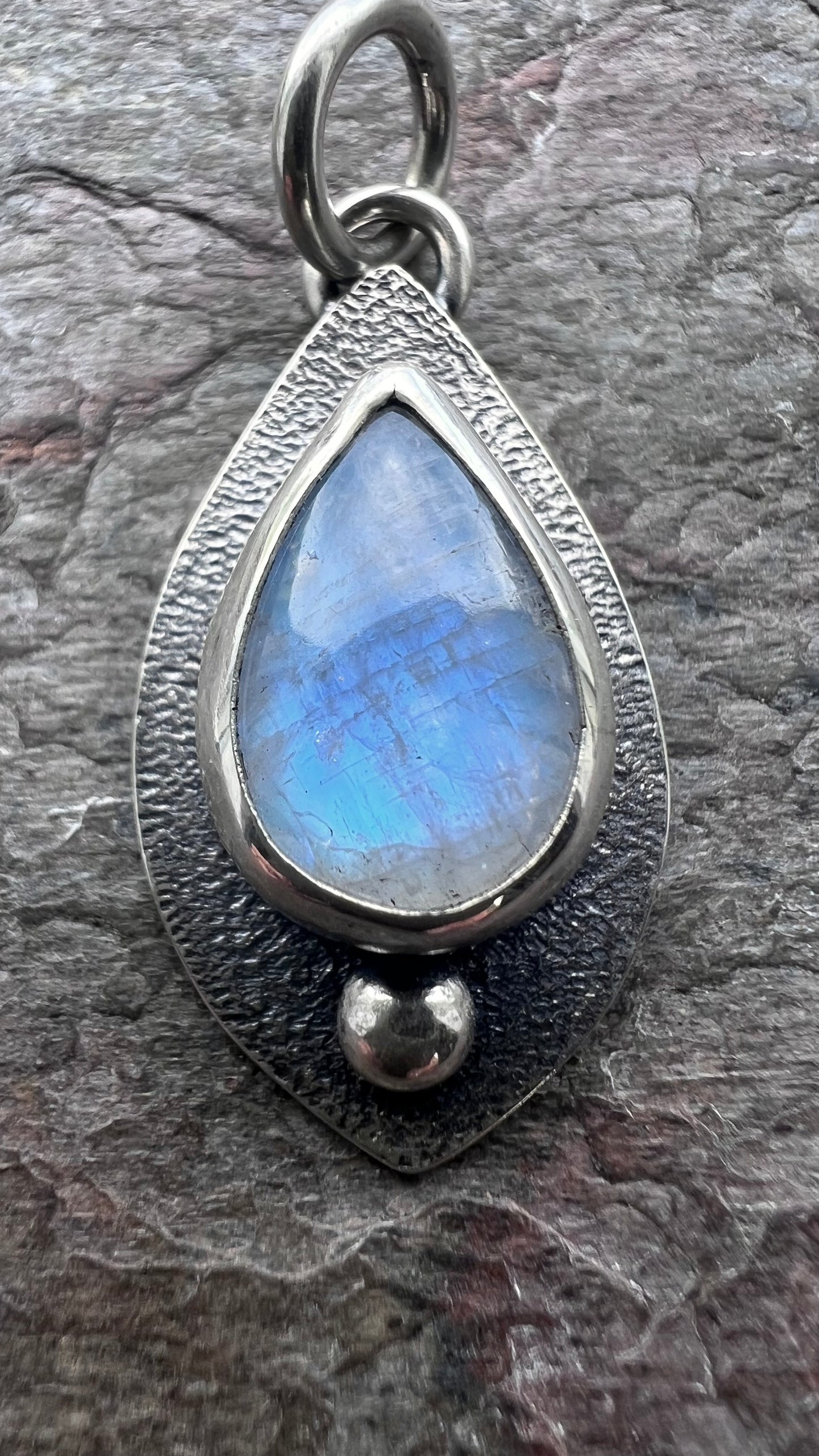 Rainbow Moonstone Sterling Silver Pendant - One-of-a-Kind Handmade Pendant