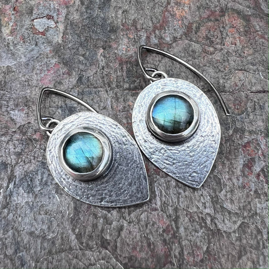 Labradorite Sterling Silver Handmade One-of-a-kind Earrings
