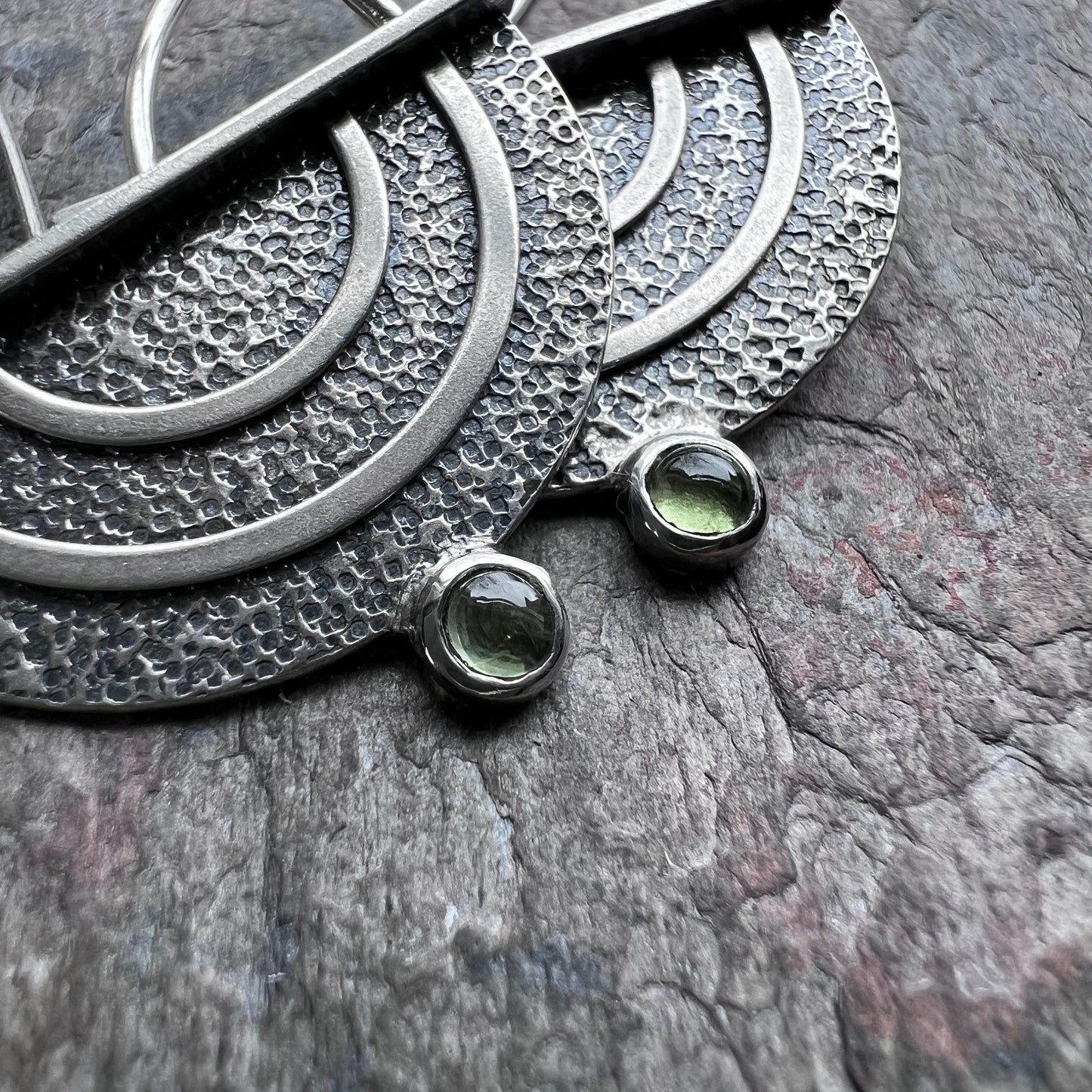 SOLD Sterling Silver Peridot Earrings - Handmade One-of-a-kind Earrings