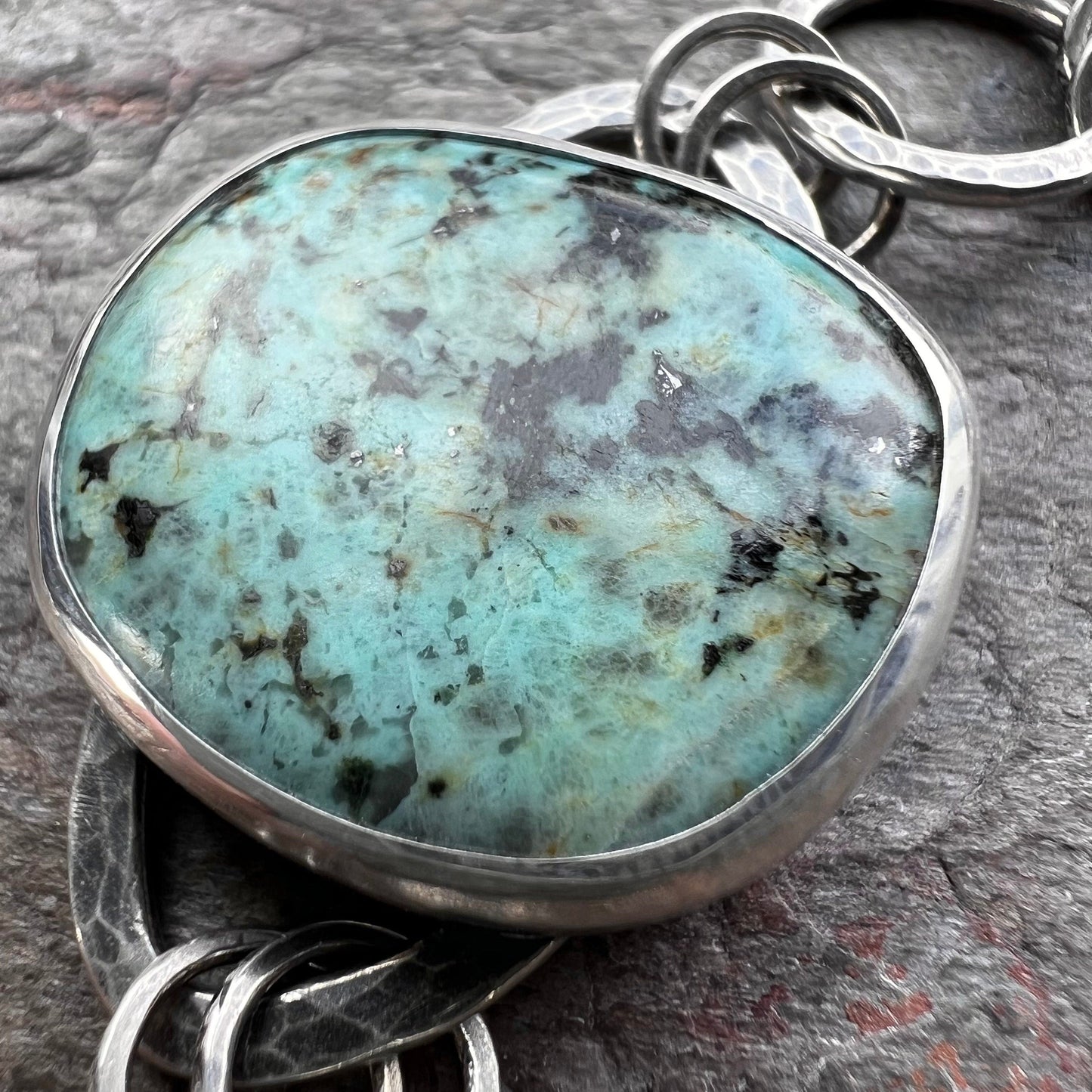 SOLD Sterling Silver Chrysocolla Bracelet - Handmade One-of-a-kind Bracelet