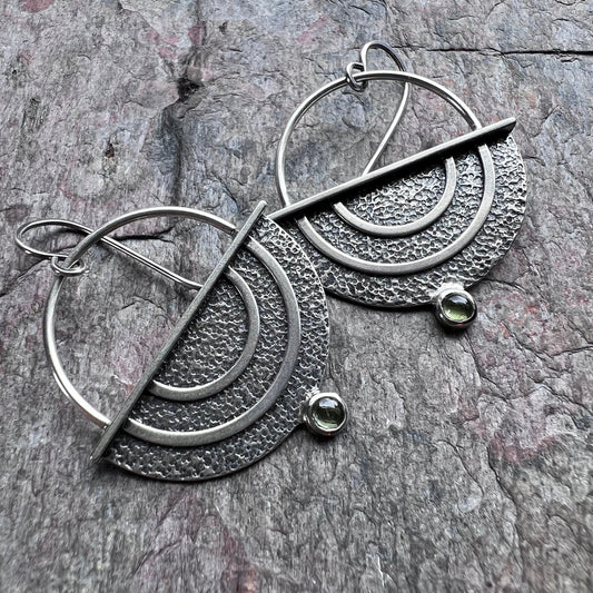 SOLD Sterling Silver Peridot Earrings - Handmade One-of-a-kind Earrings