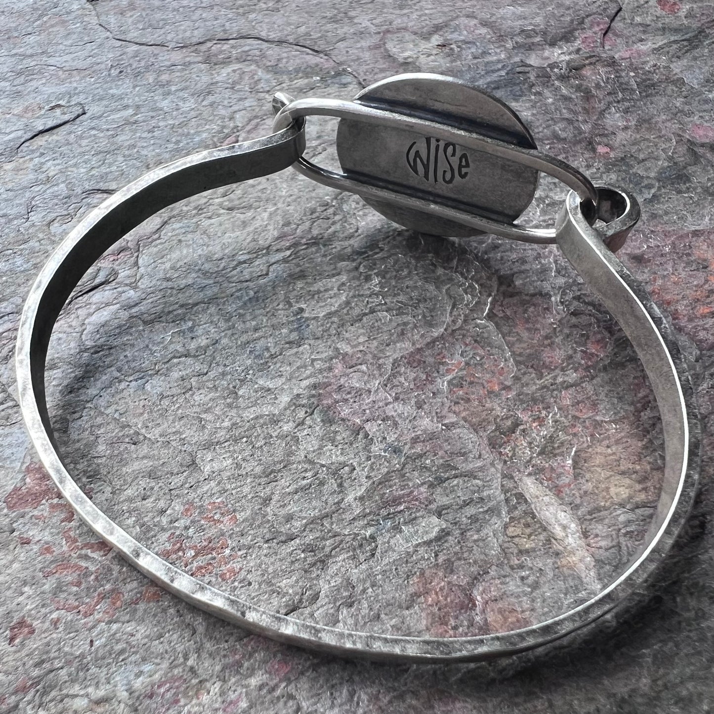 Turquoise Sterling Silver Bracelet - Handmade One-of-a-kind Tension Cuff Bracelet