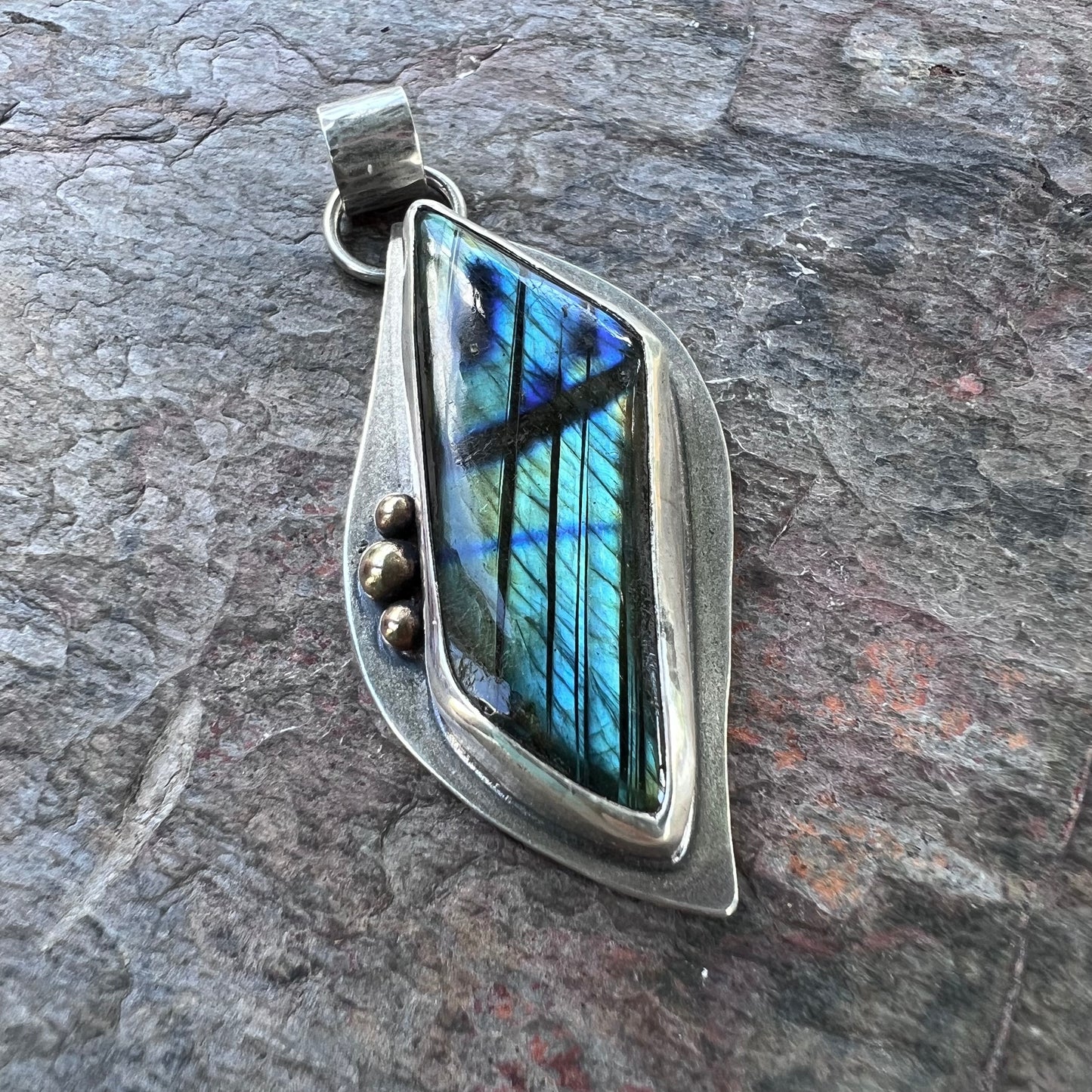 Labradorite Sterling Silver Pendant - One-of-a-Kind Handmade Pendant