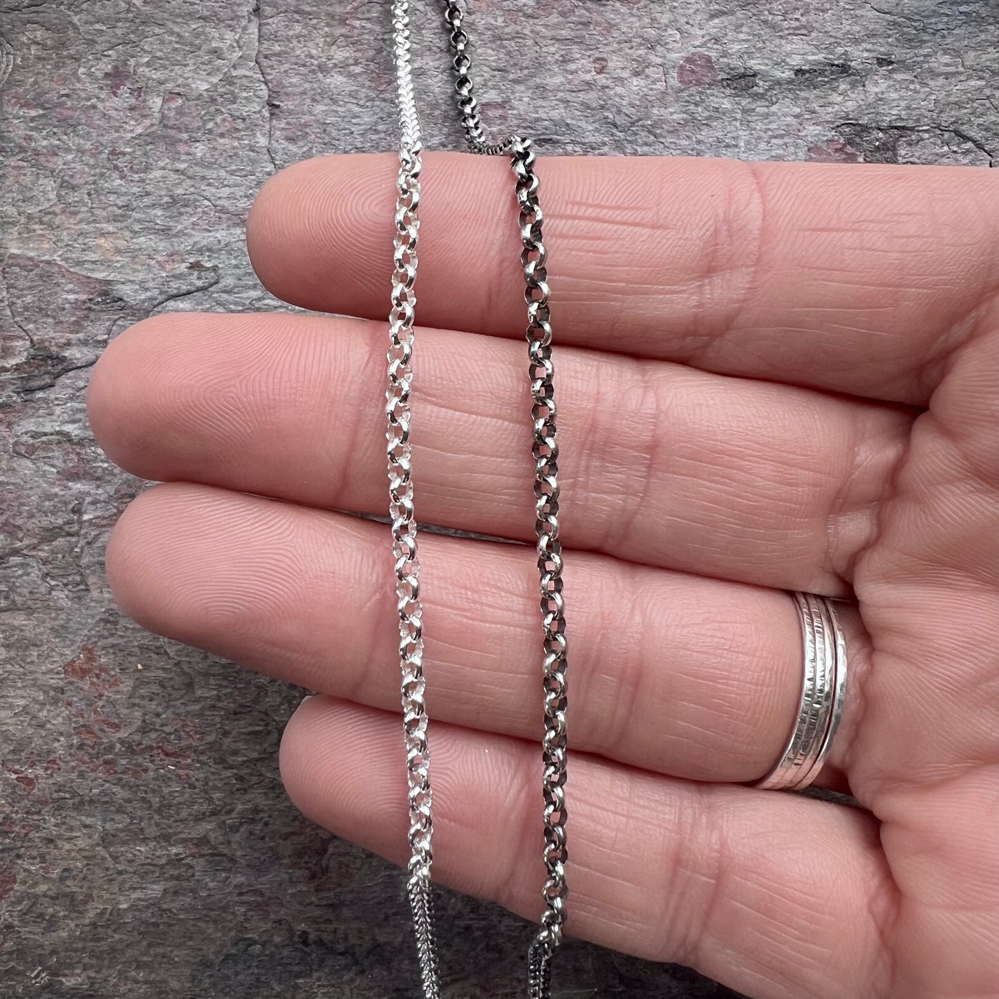 Sterling Silver 2.5mm Rolo Chain - Adjustable Chain with Extender