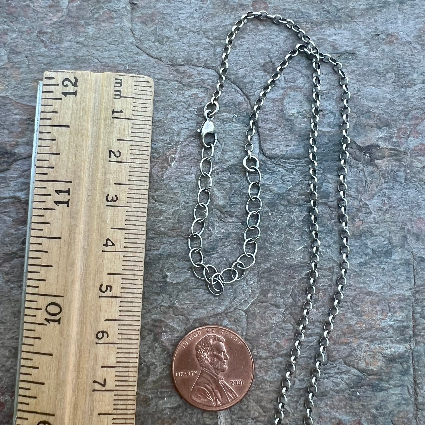 Sterling Silver Chain  - Adjustable Lightweight Cable Chain with Extender