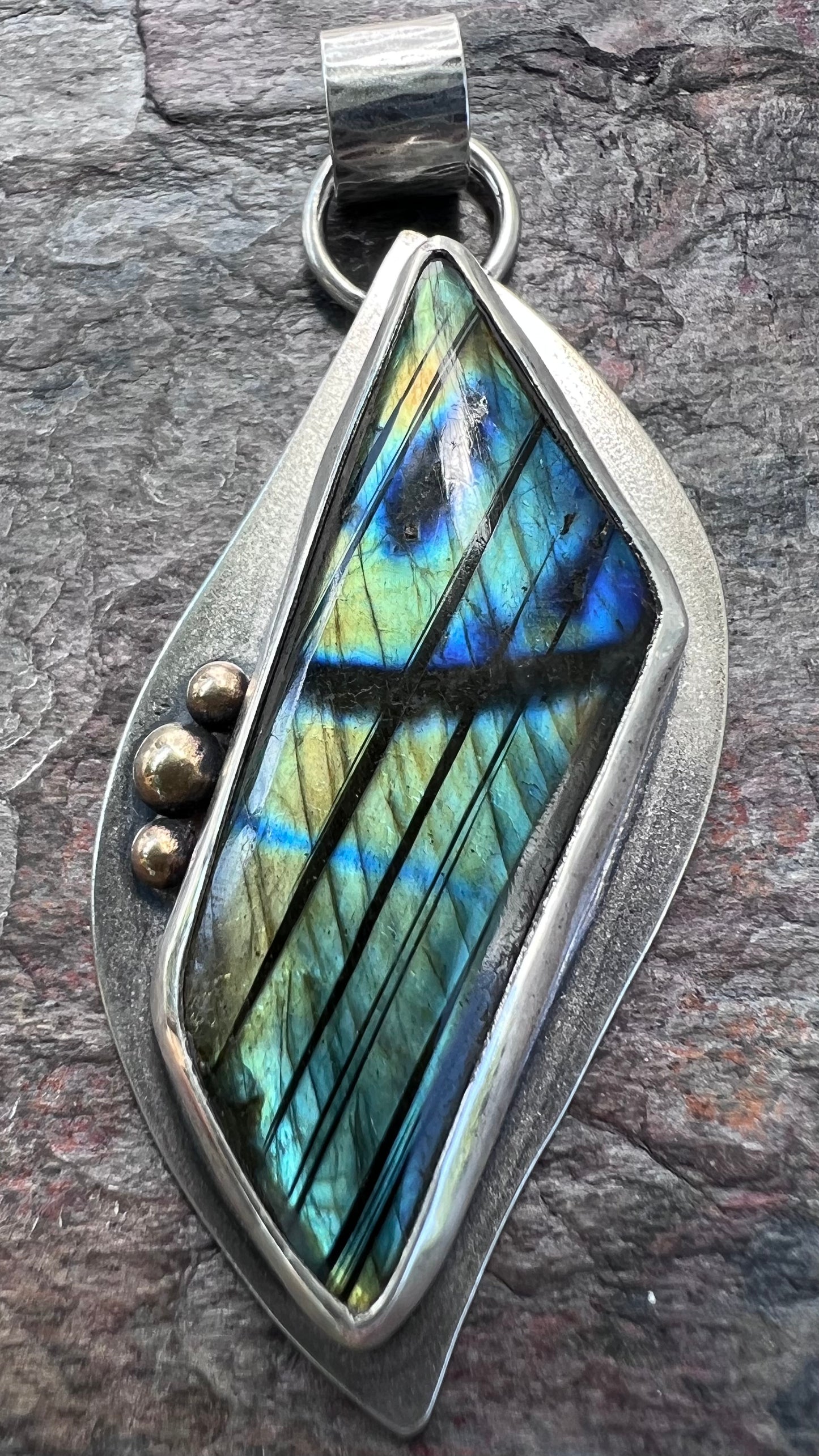 Labradorite Sterling Silver Pendant - One-of-a-Kind Handmade Pendant