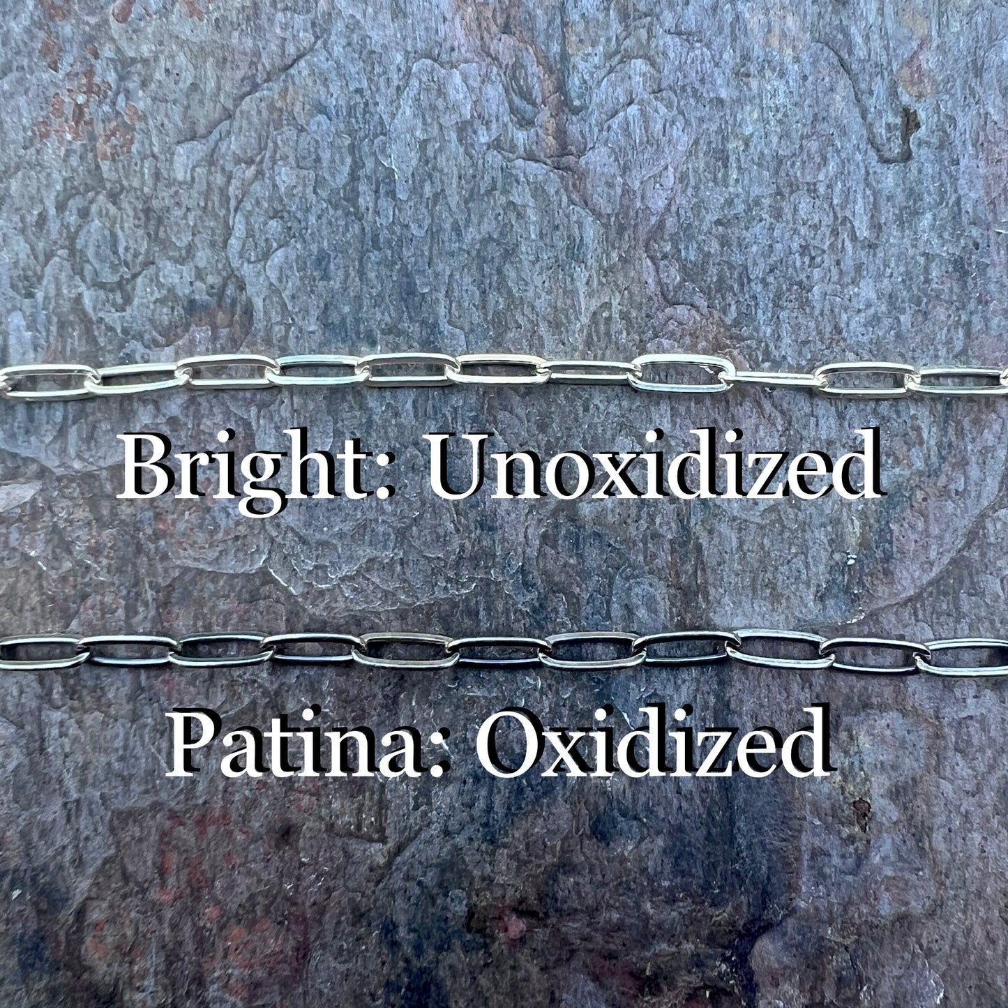 Sterling Silver Rectangular Cable Chain with Handmade Hook Clasp and 3-inch Extender (3.25x8mm Link Size)