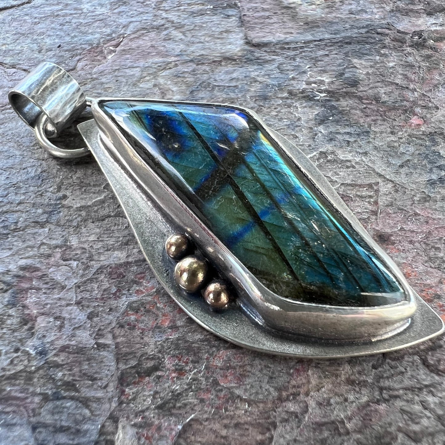 Labradorite Sterling Silver Pendant - One-of-a-Kind Handmade Pendant