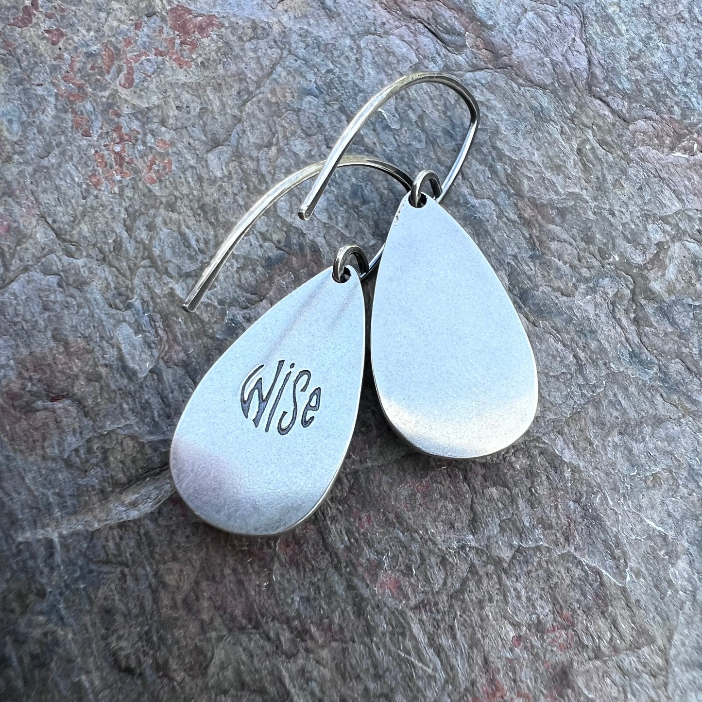 Lapis Lazuli Sterling Silver Teardrop Earrings - Handmade One-of-a-kind Earrings