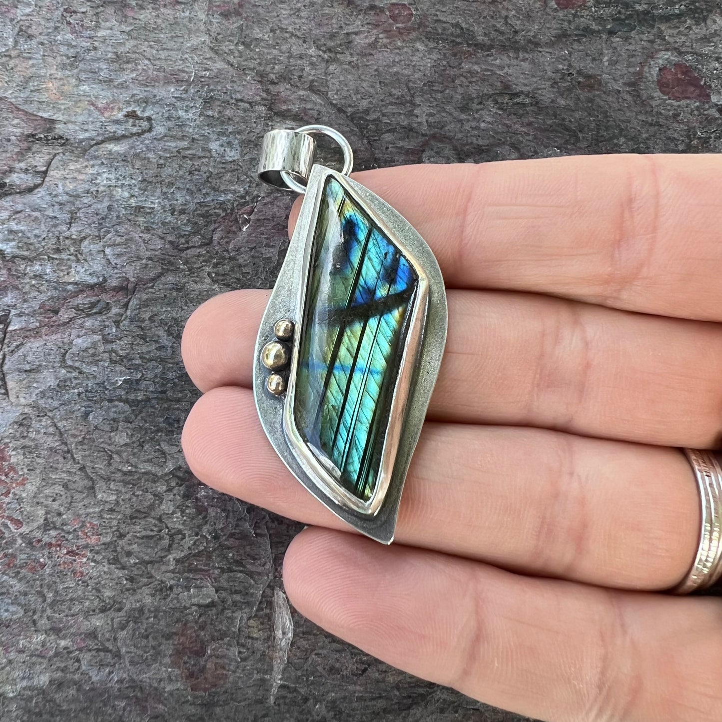 Labradorite Sterling Silver Pendant - One-of-a-Kind Handmade Pendant