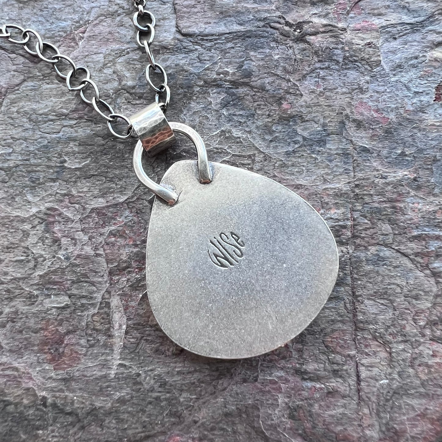 Labradorite Sterling Silver Necklace - Handmade One-of-a-kind Labradorite Teardrop Pendant on Sterling Silver Chain