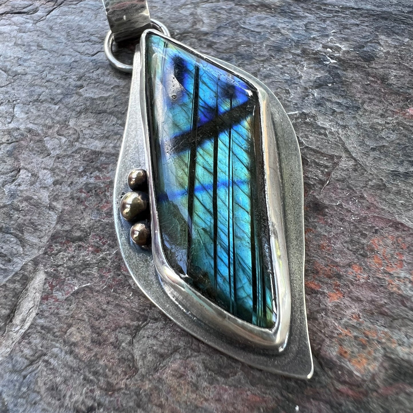Labradorite Sterling Silver Pendant - One-of-a-Kind Handmade Pendant