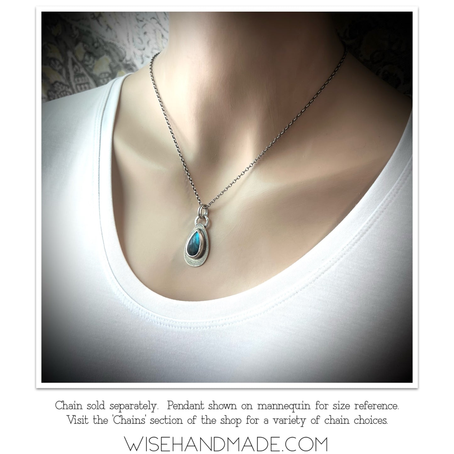 Labradorite Sterling Silver Pendant - One-of-a-Kind Handmade Pendant