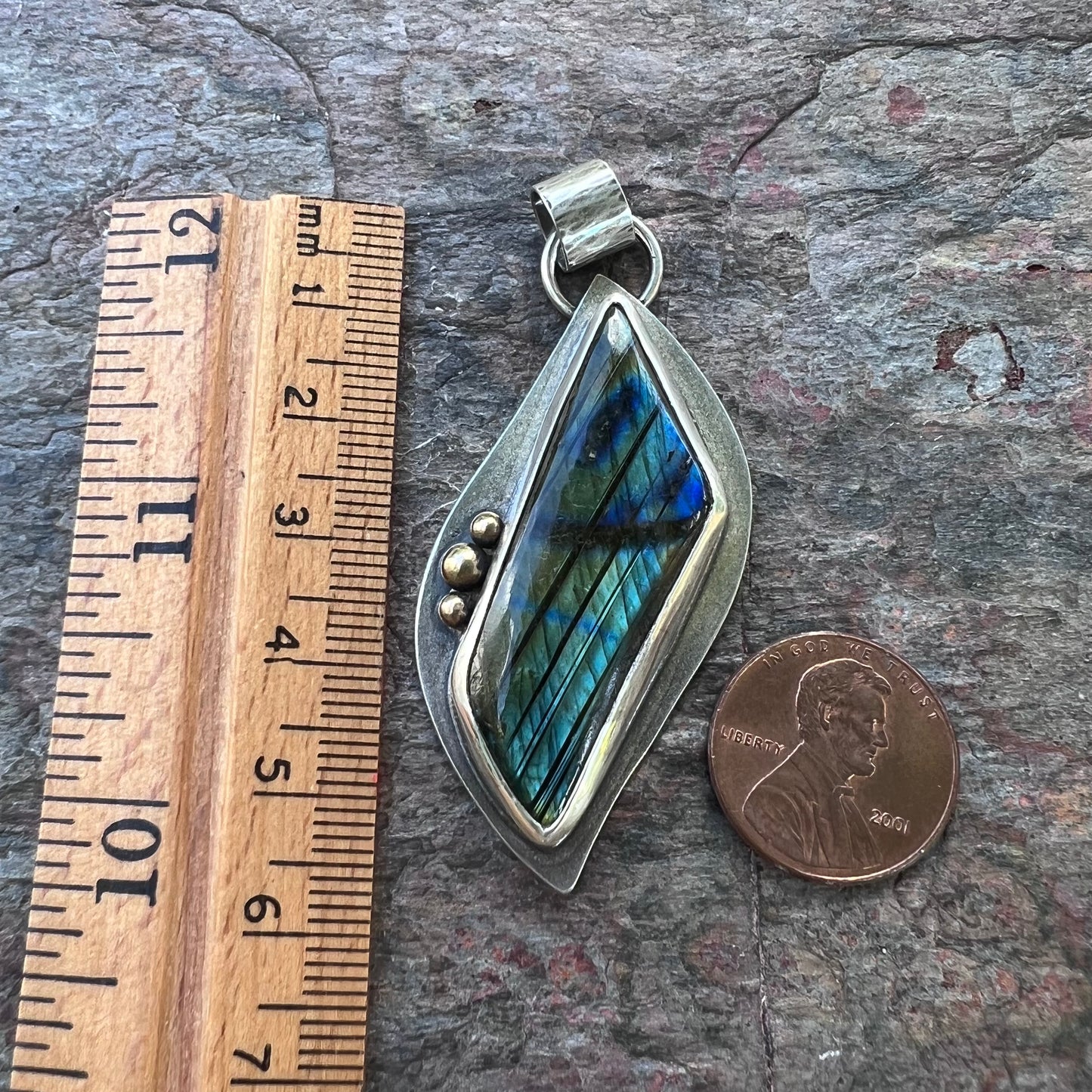 Labradorite Sterling Silver Pendant - One-of-a-Kind Handmade Pendant