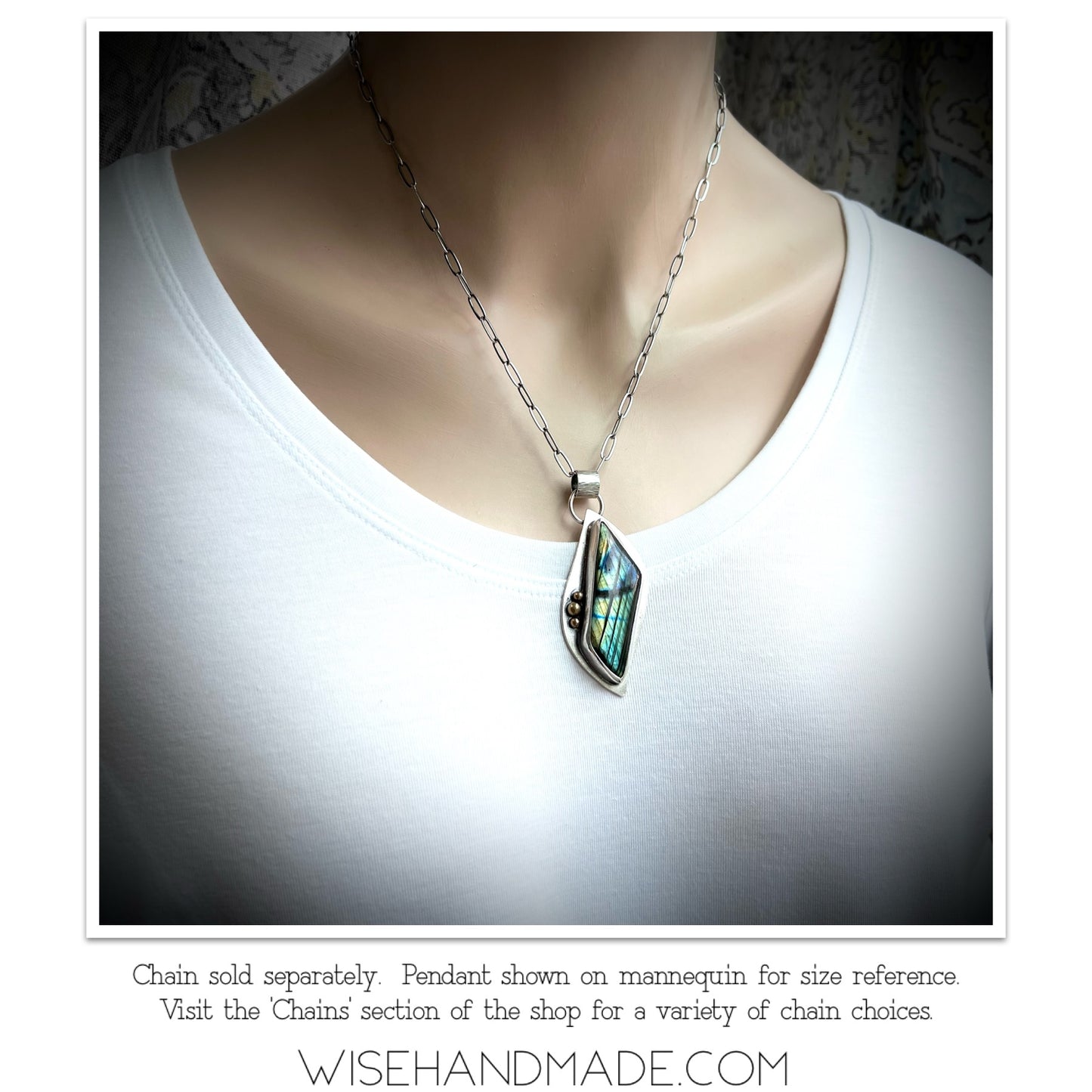 Labradorite Sterling Silver Pendant - One-of-a-Kind Handmade Pendant