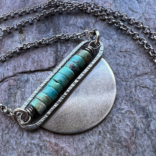Sterling Silver Turquoise Heishi Bead Necklace
