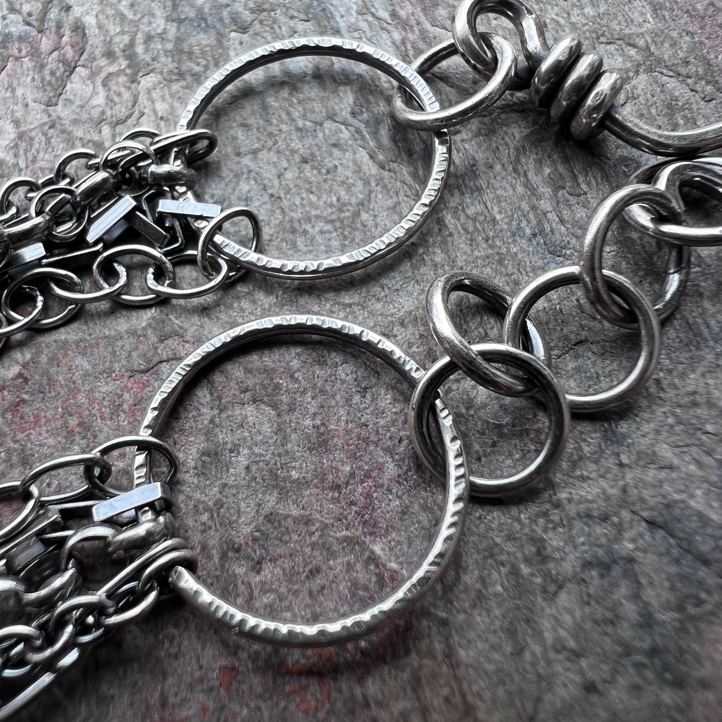 Sterling Silver Multi Chain Bracelet with Sterling Silver Handmade Clasp