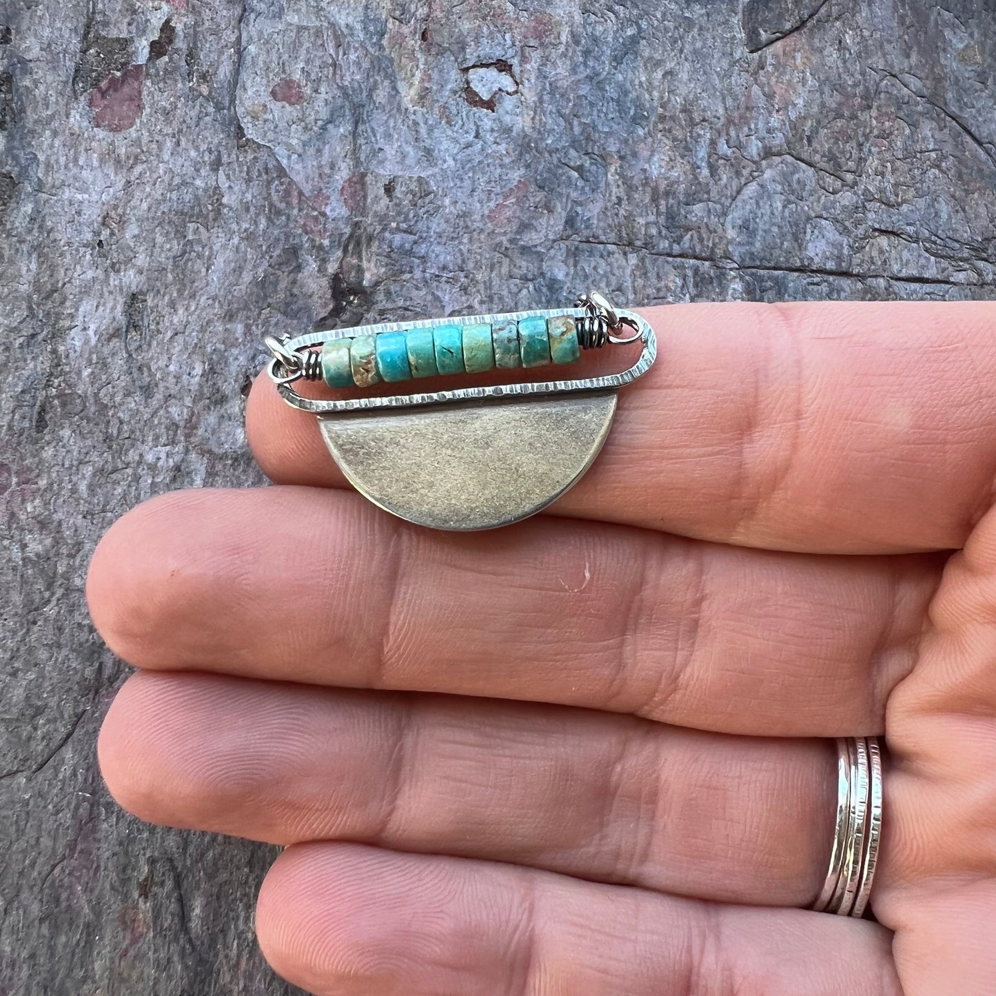 Sterling Silver Turquoise Heishi Bead Necklace