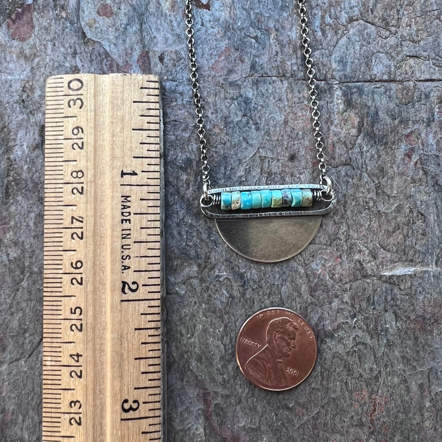 Sterling Silver Turquoise Heishi Bead Necklace